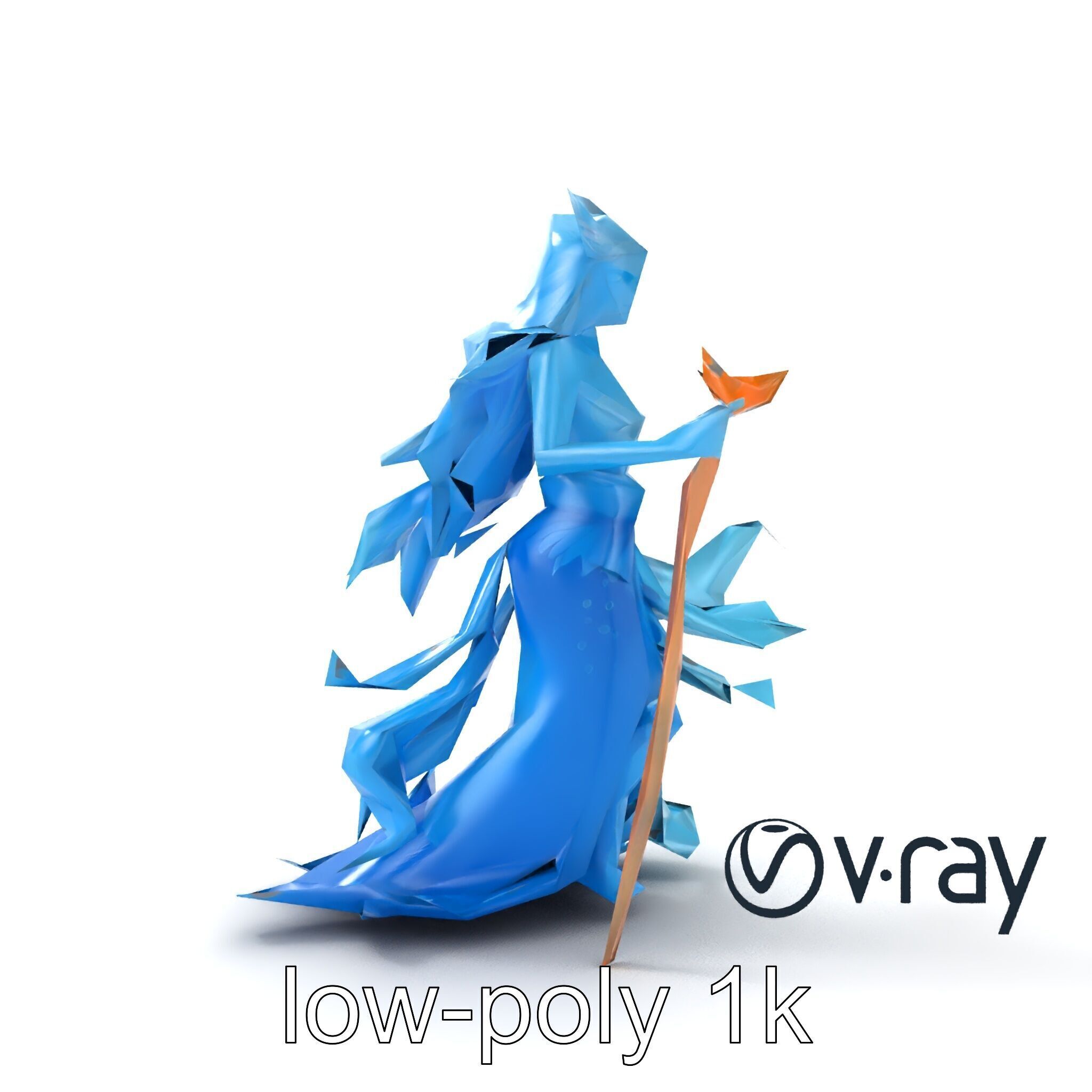 Enigmatic Water Nymph Sculpture 3D Model Pack Low-poly 3D model_27