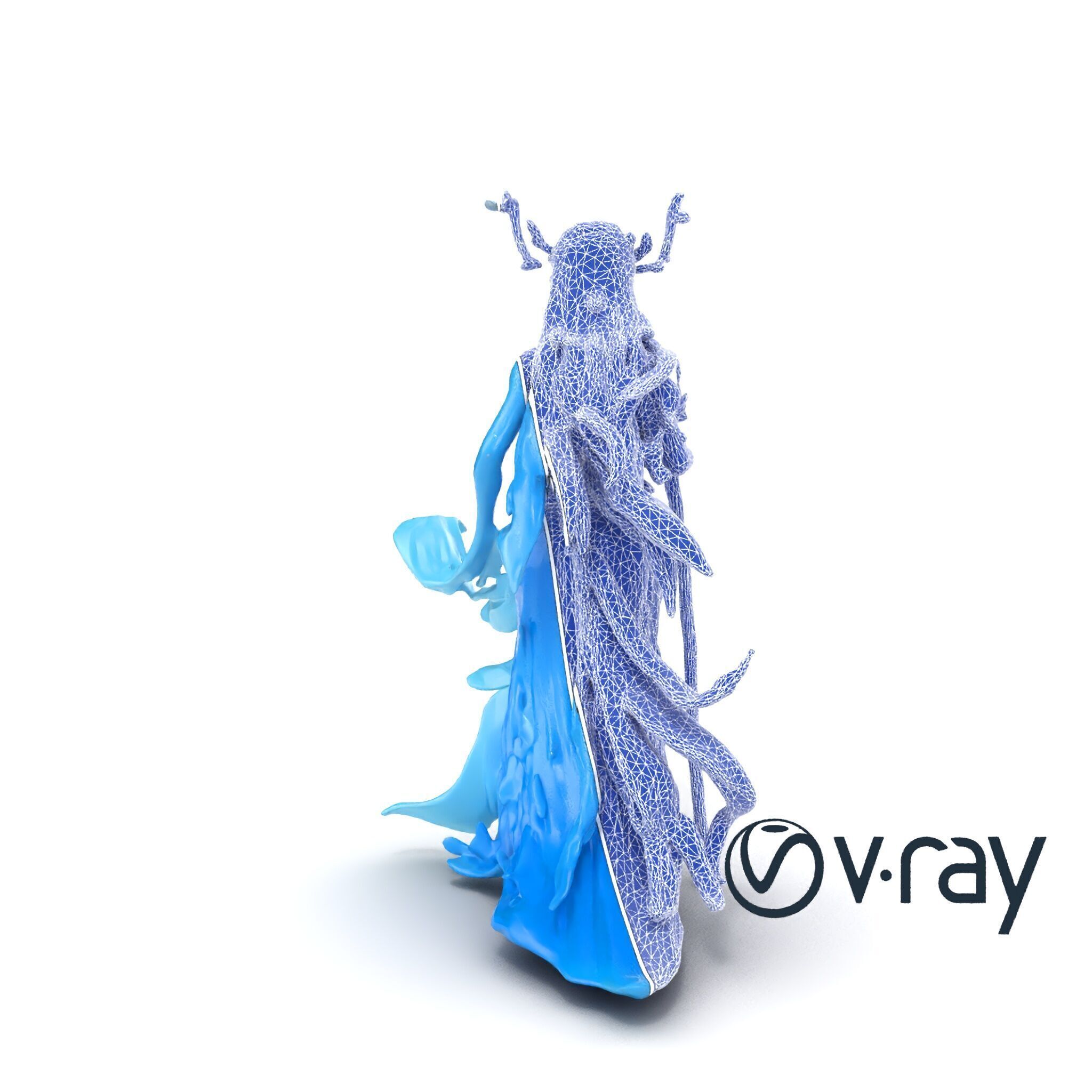 Enigmatic Water Nymph Sculpture 3D Model Pack Low-poly 3D model_14