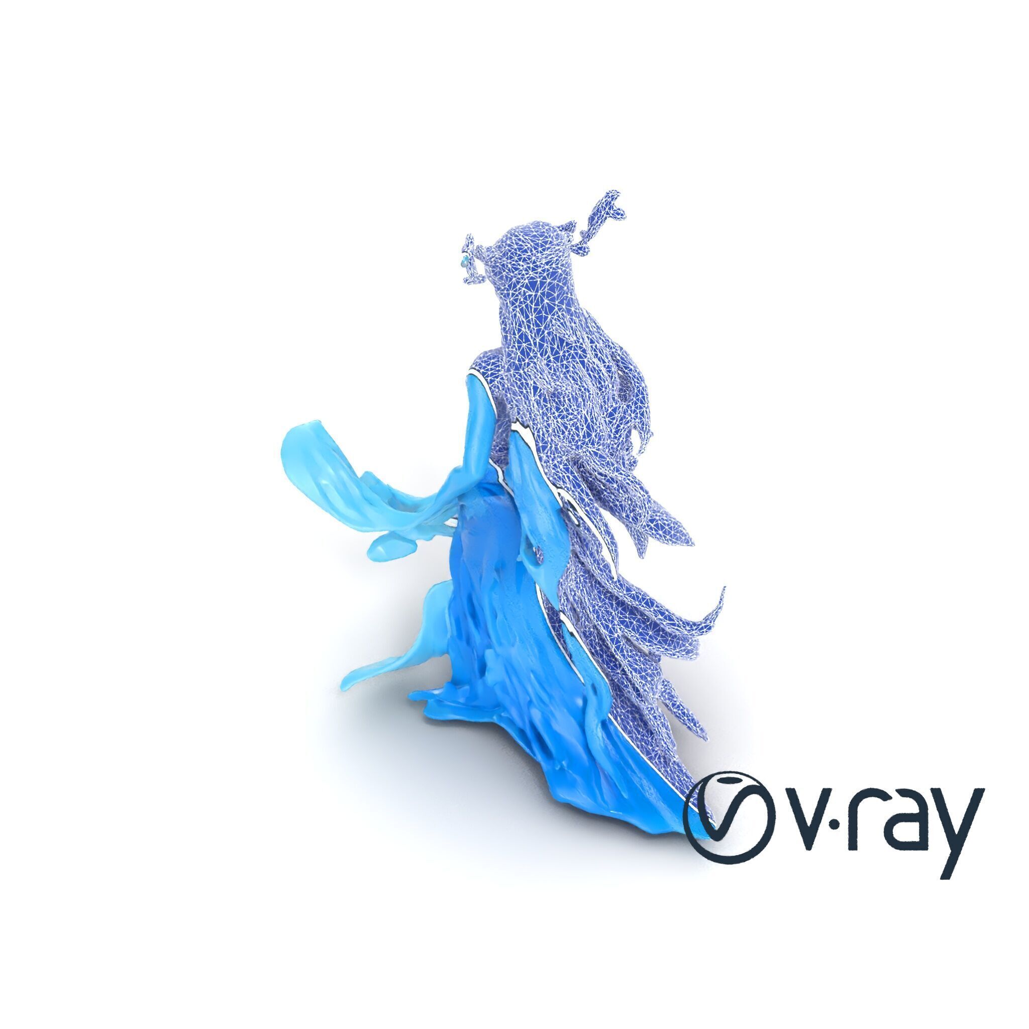 Enigmatic Water Nymph Sculpture 3D Model Pack Low-poly 3D model_30