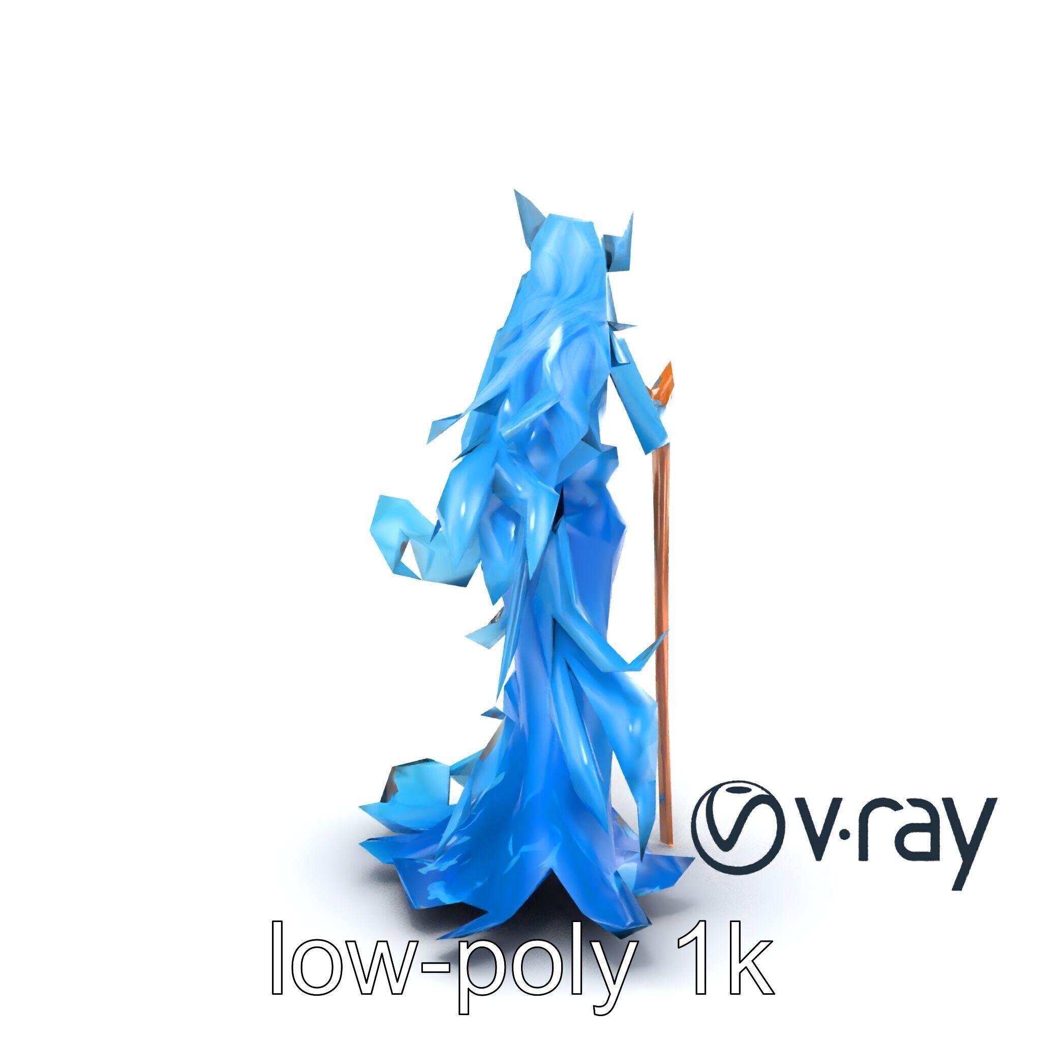 Enigmatic Water Nymph Sculpture 3D Model Pack Low-poly 3D model_12