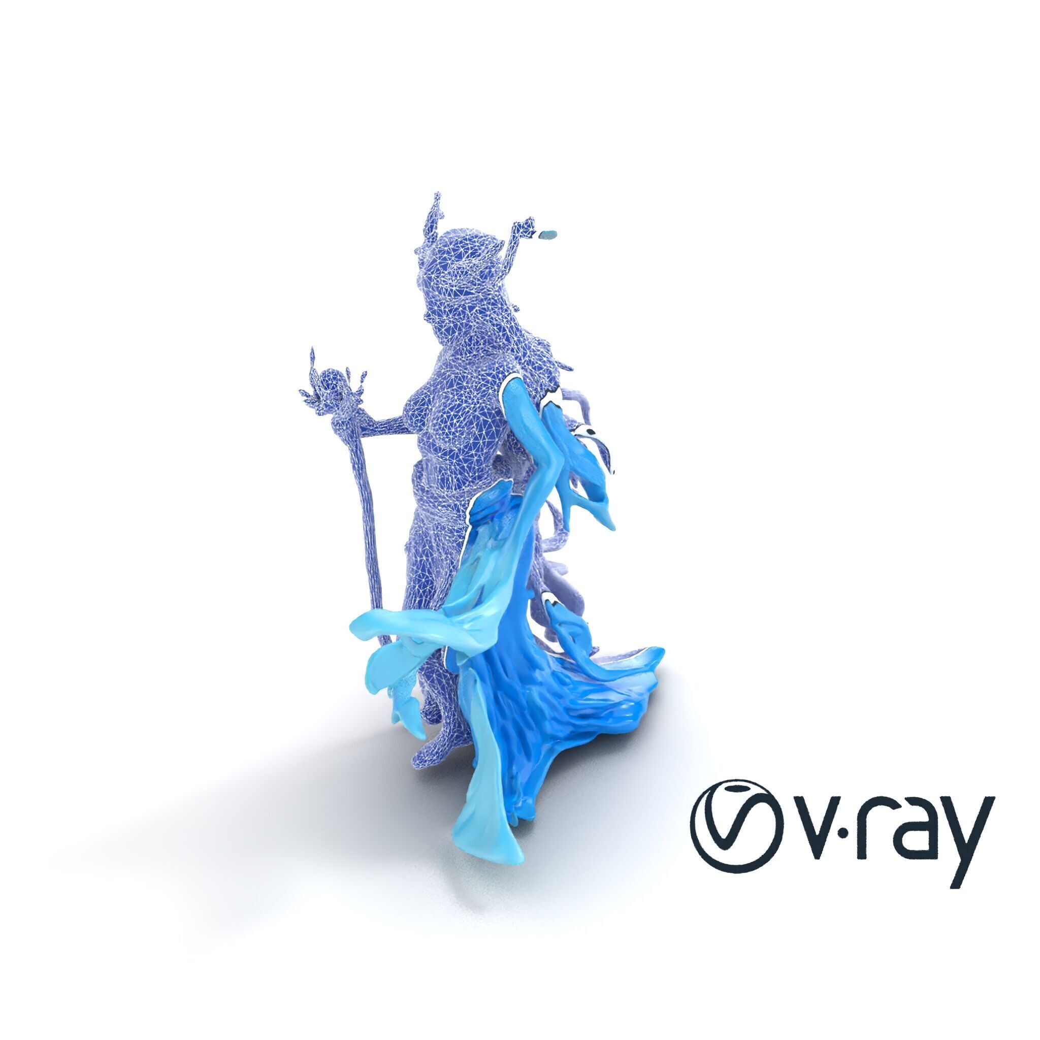 Enigmatic Water Nymph Sculpture 3D Model Pack Low-poly 3D model_20