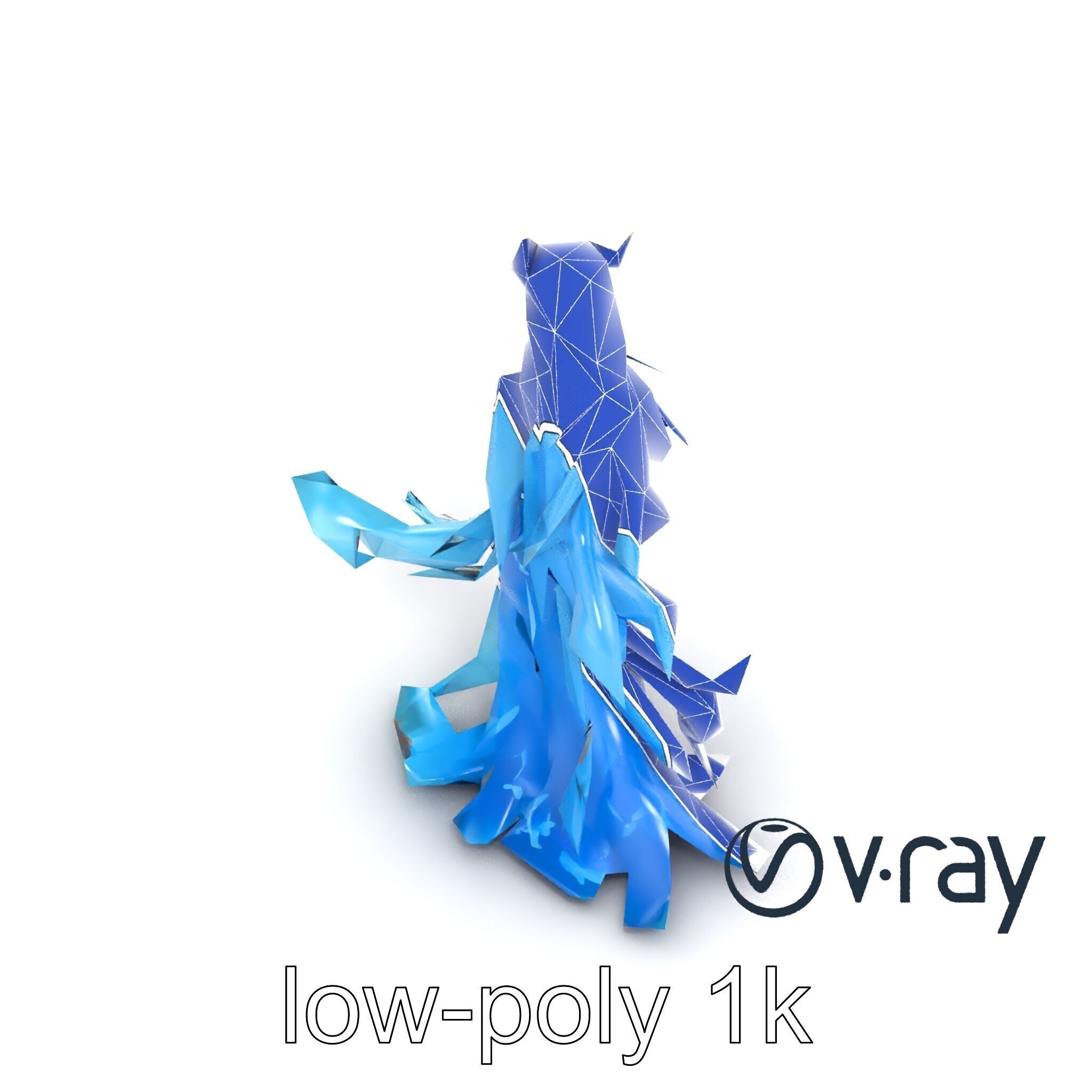 Enigmatic Water Nymph Sculpture 3D Model Pack Low-poly 3D model_15