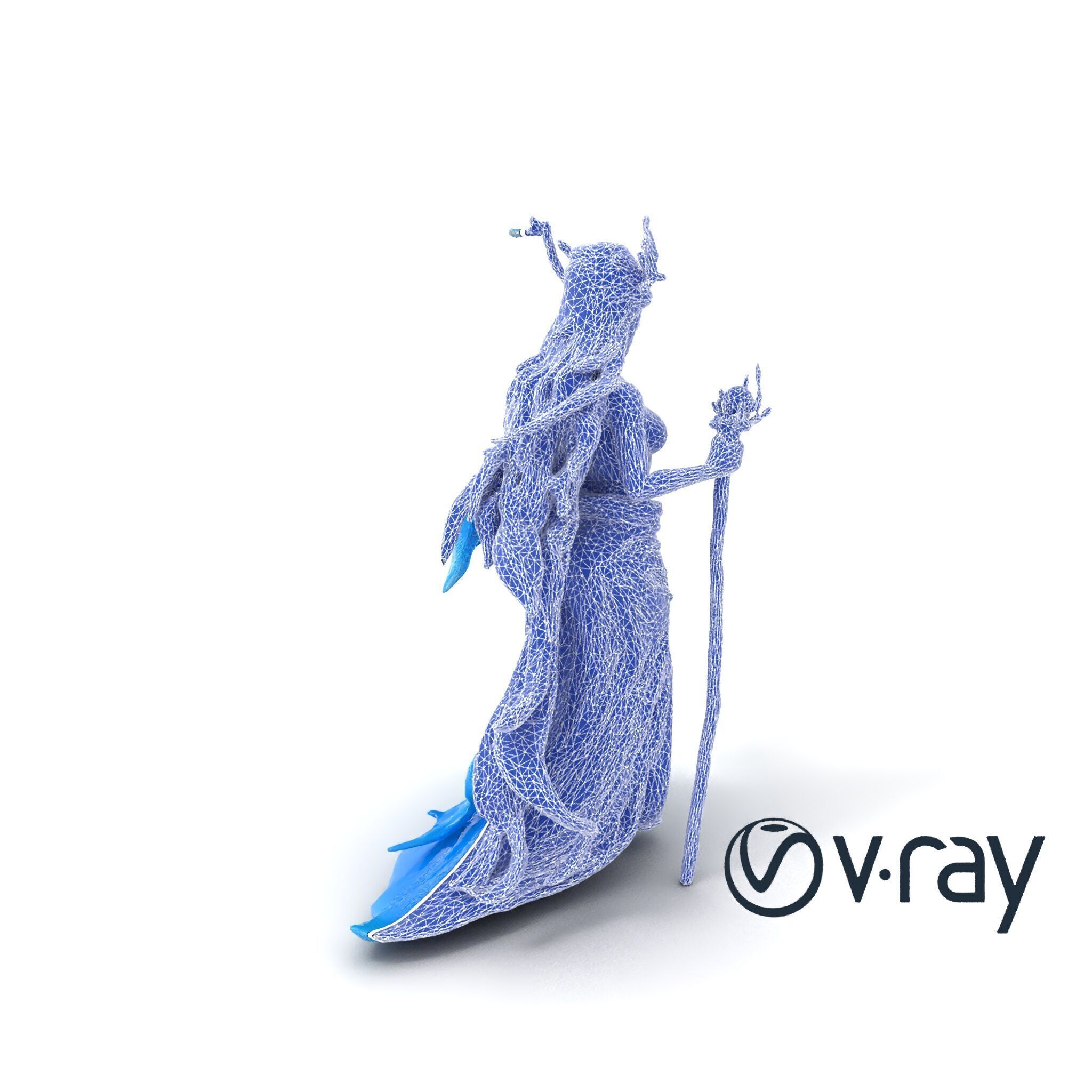 Enigmatic Water Nymph Sculpture 3D Model Pack Low-poly 3D model_13