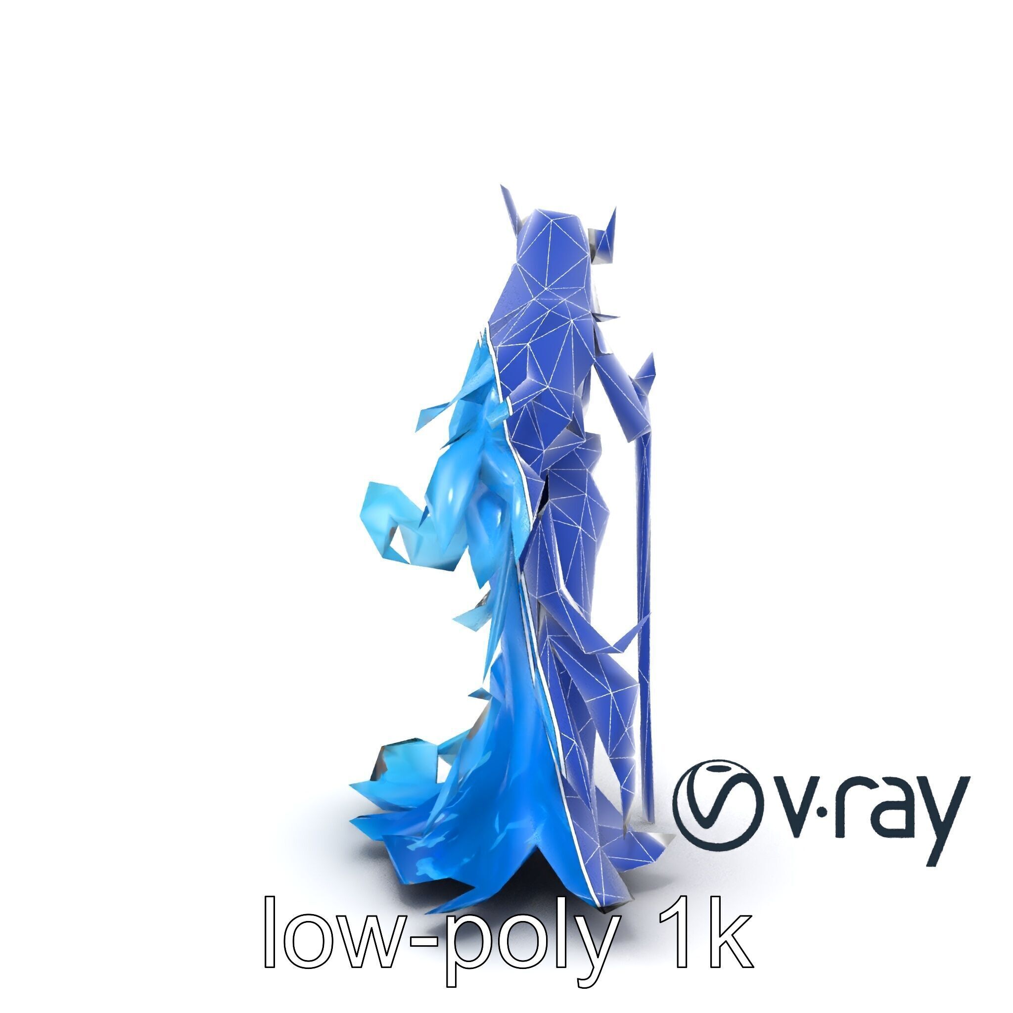 Enigmatic Water Nymph Sculpture 3D Model Pack Low-poly 3D model_25