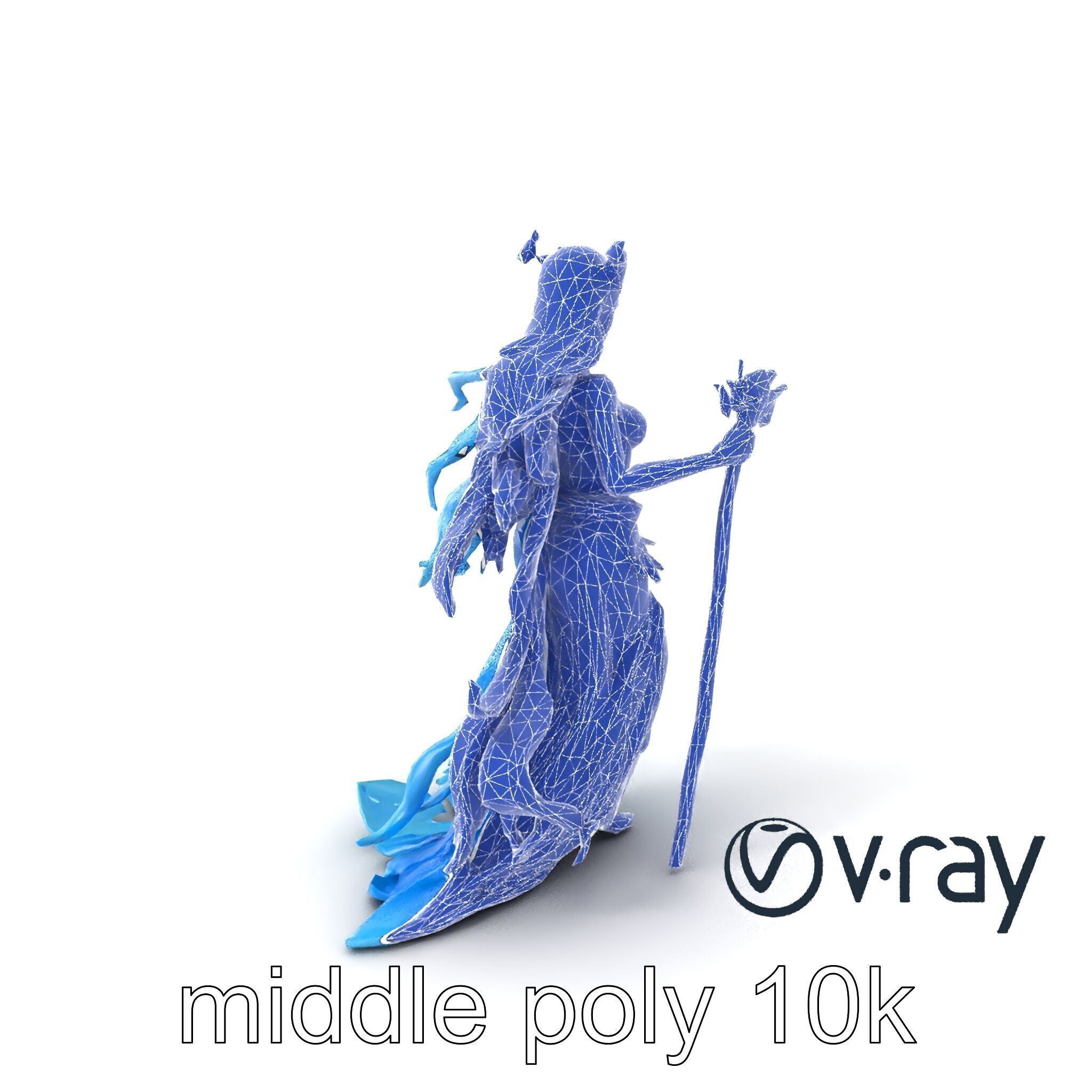 Enigmatic Water Nymph Sculpture 3D Model Pack Low-poly 3D model_22