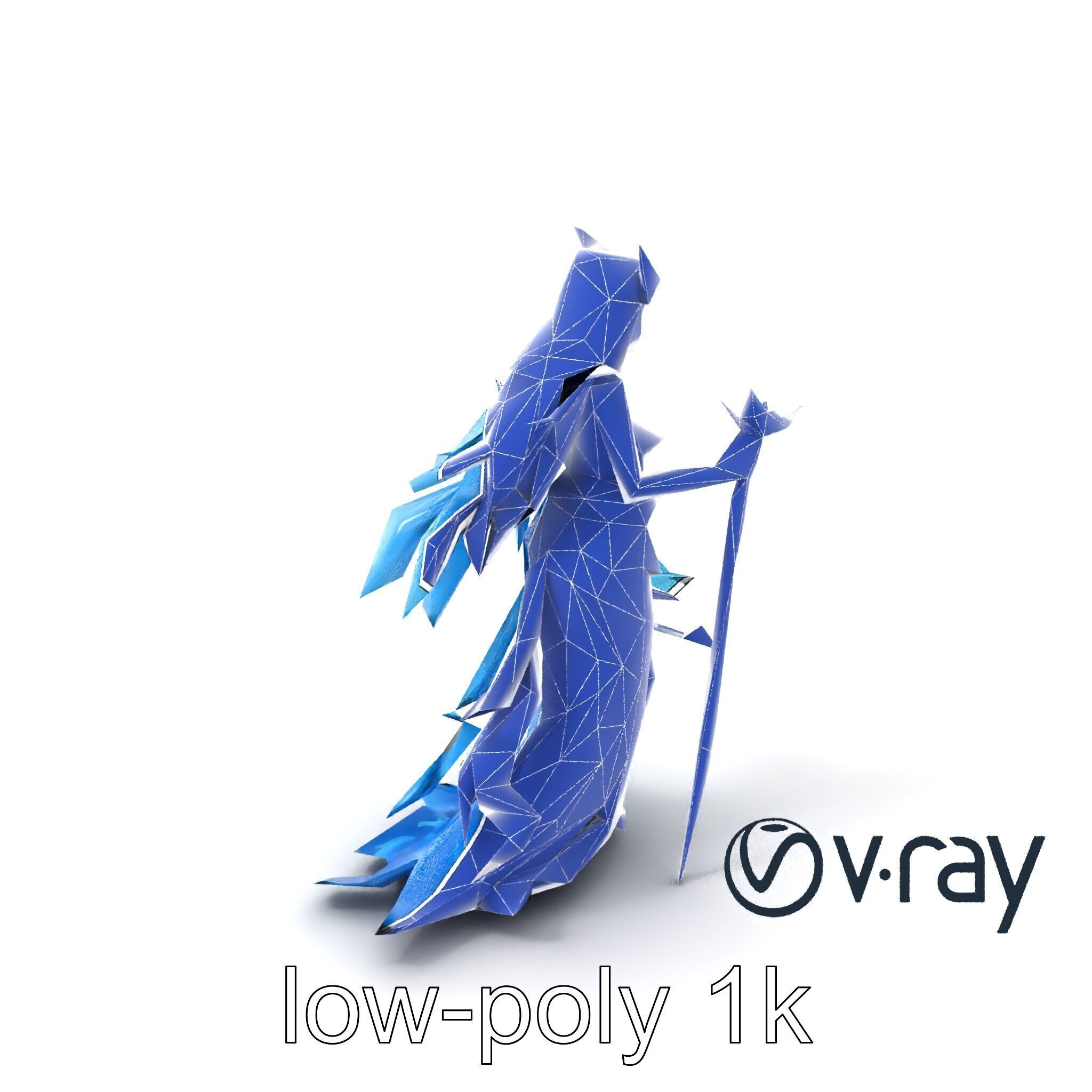 Enigmatic Water Nymph Sculpture 3D Model Pack Low-poly 3D model_8