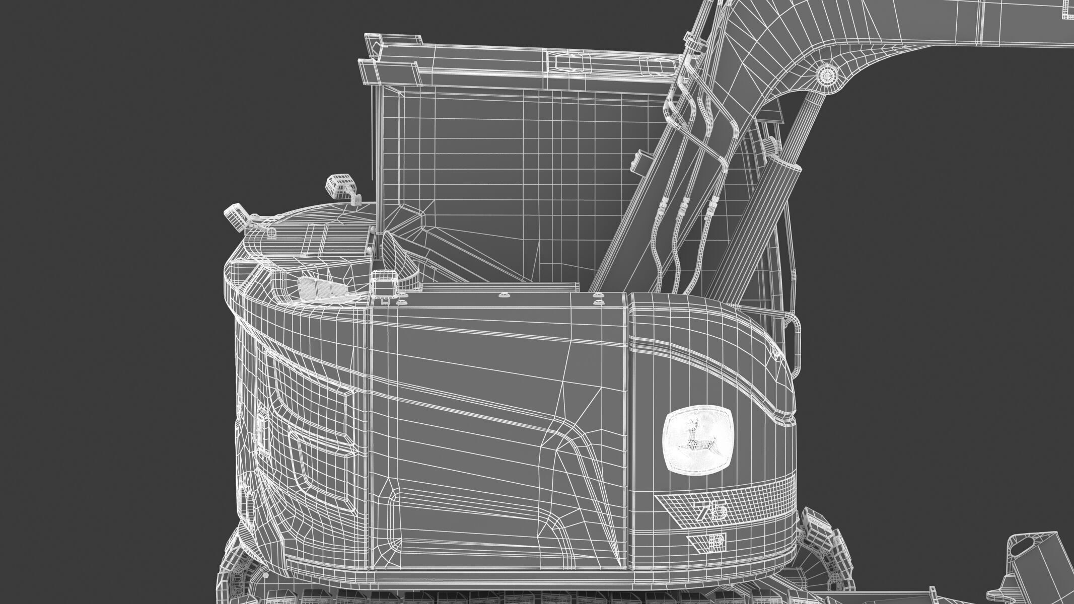 John Deere 75 P-Tier Mid-Size Excavator 3D model_35