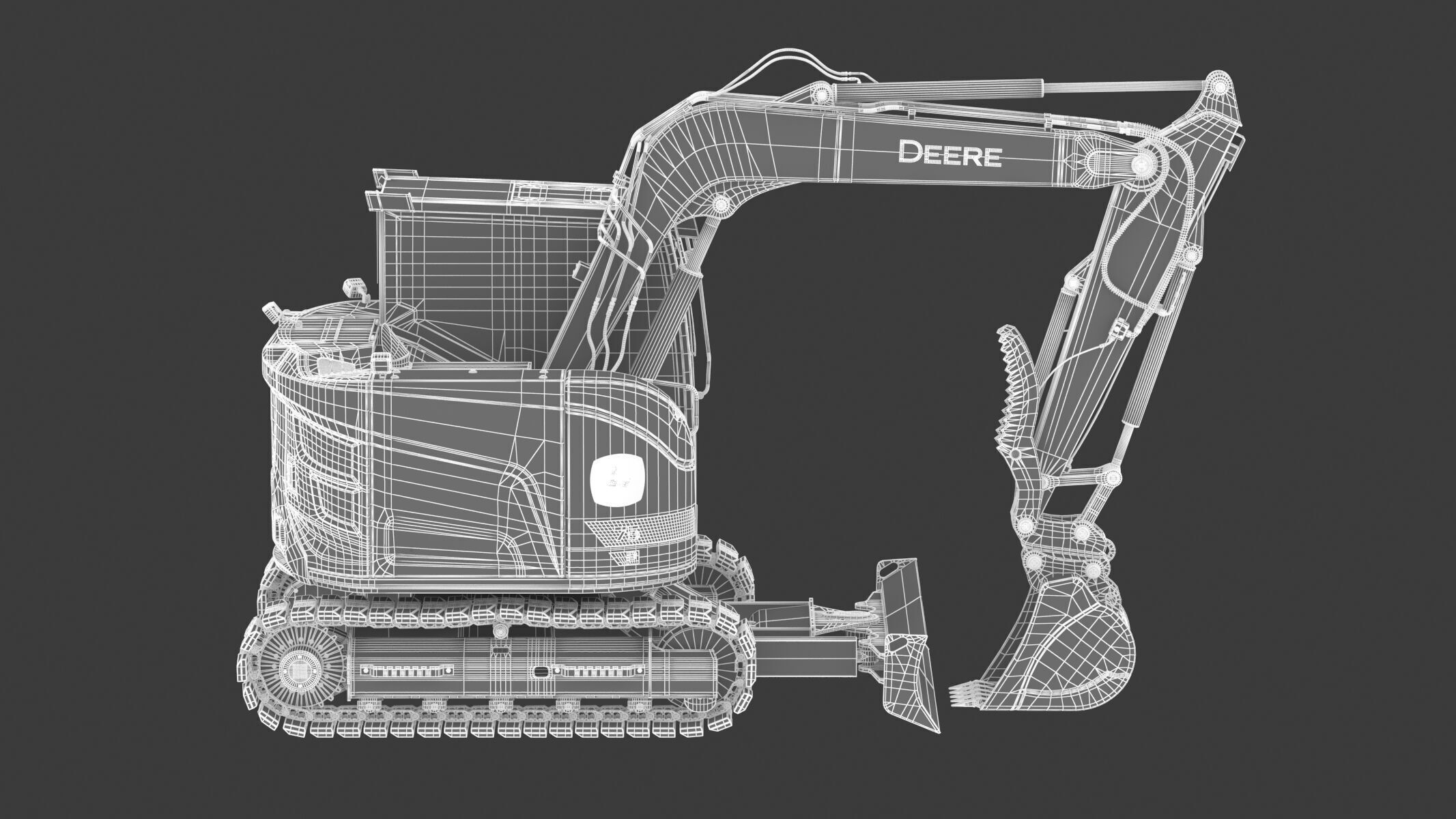 John Deere 75 P-Tier Mid-Size Excavator 3D model_25