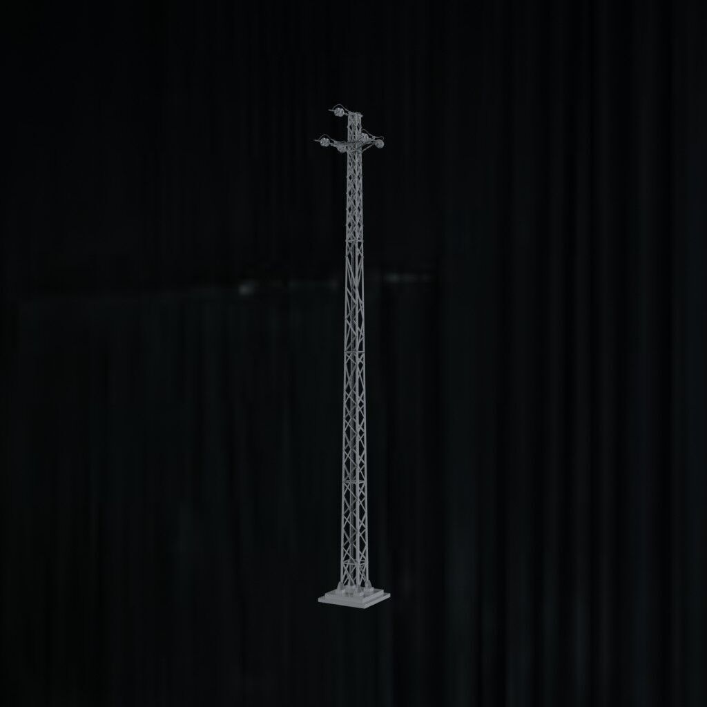 Electronic Steel Tower Low-poly 3D model_2