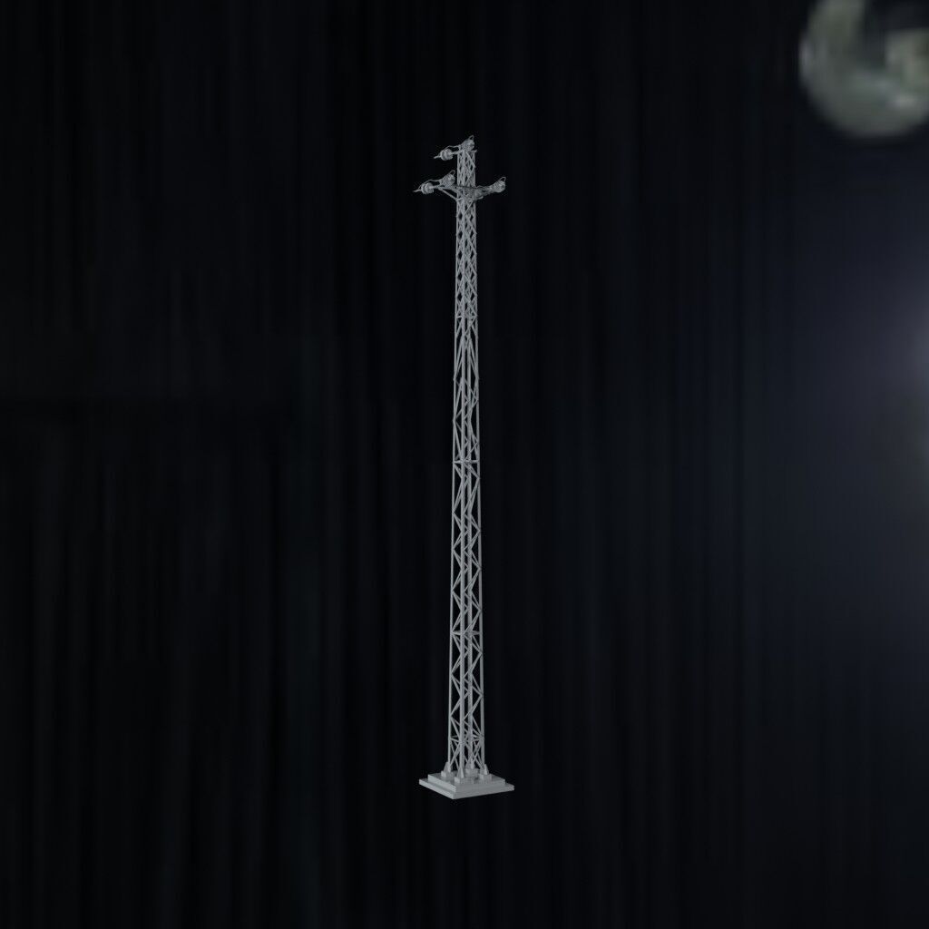 Electronic Steel Tower Low-poly 3D model_1