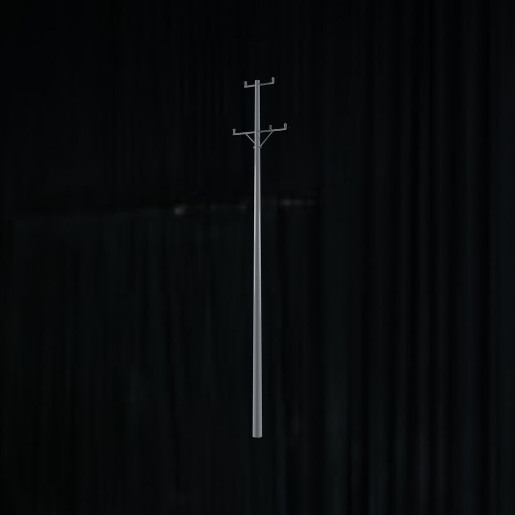 Electronic Concrete Pole Low-poly 3D model_2