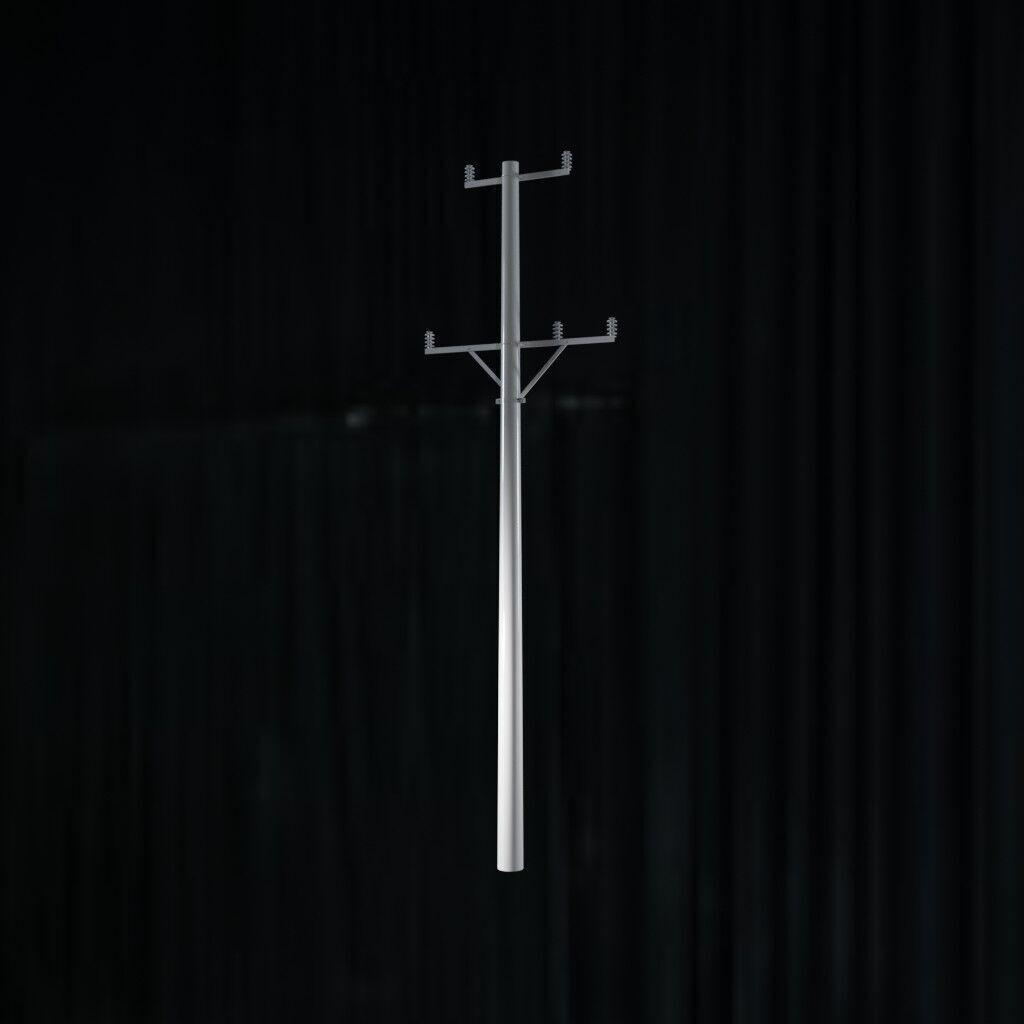 Electronic Concrete Pole Low-poly 3D model_2