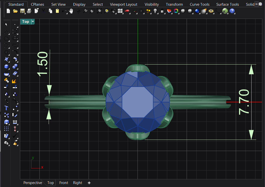 personalized solitaire ring in 10 sizes 3D print model_4