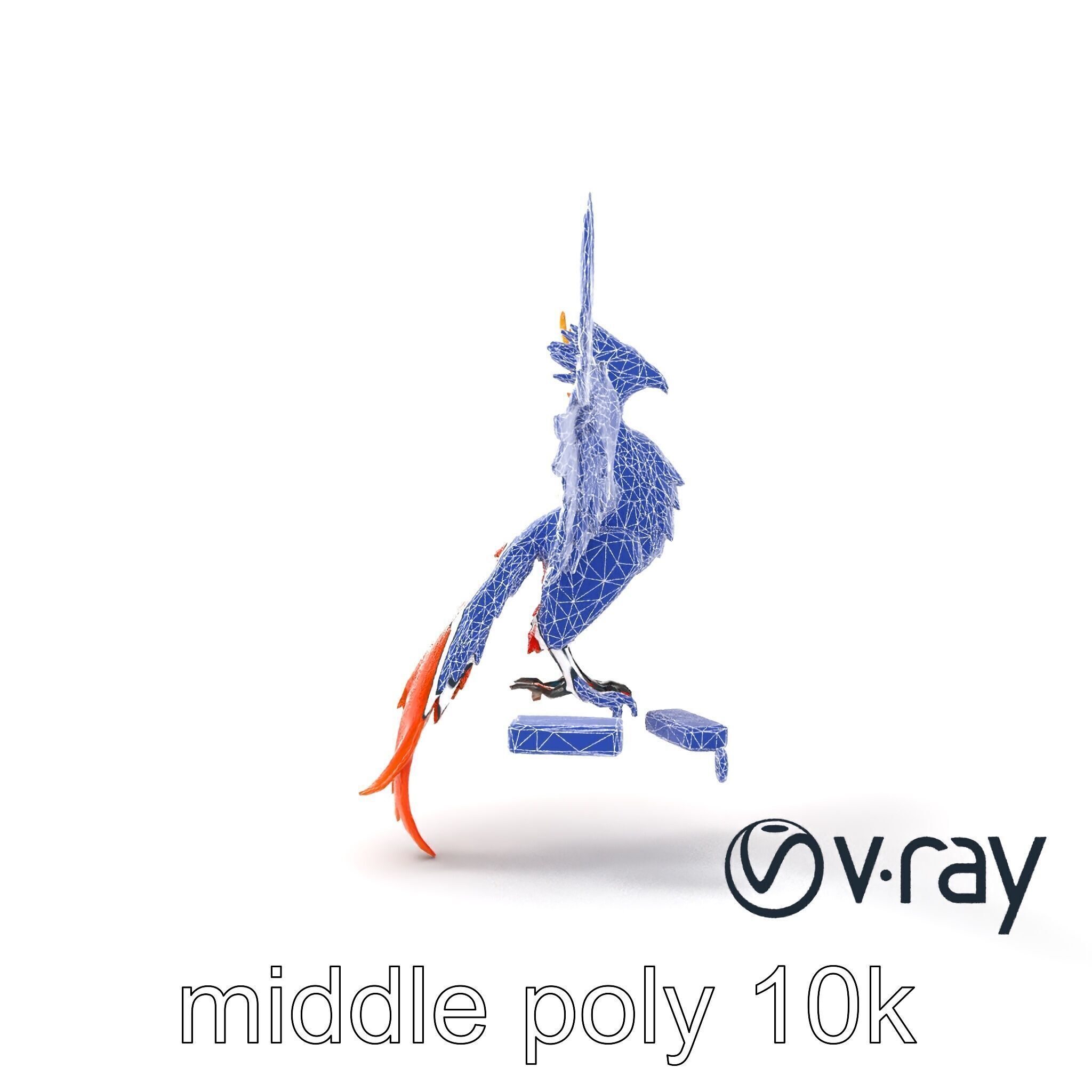 Majestic Phoenix Sculpture model pack Low-poly 3D model_15