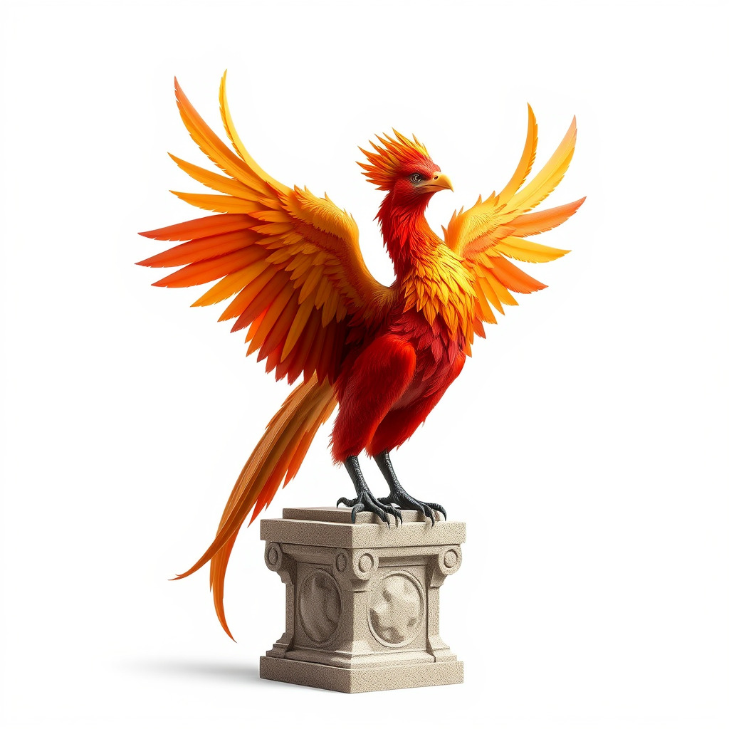 Majestic Phoenix Sculpture model pack Low-poly 3D model_3