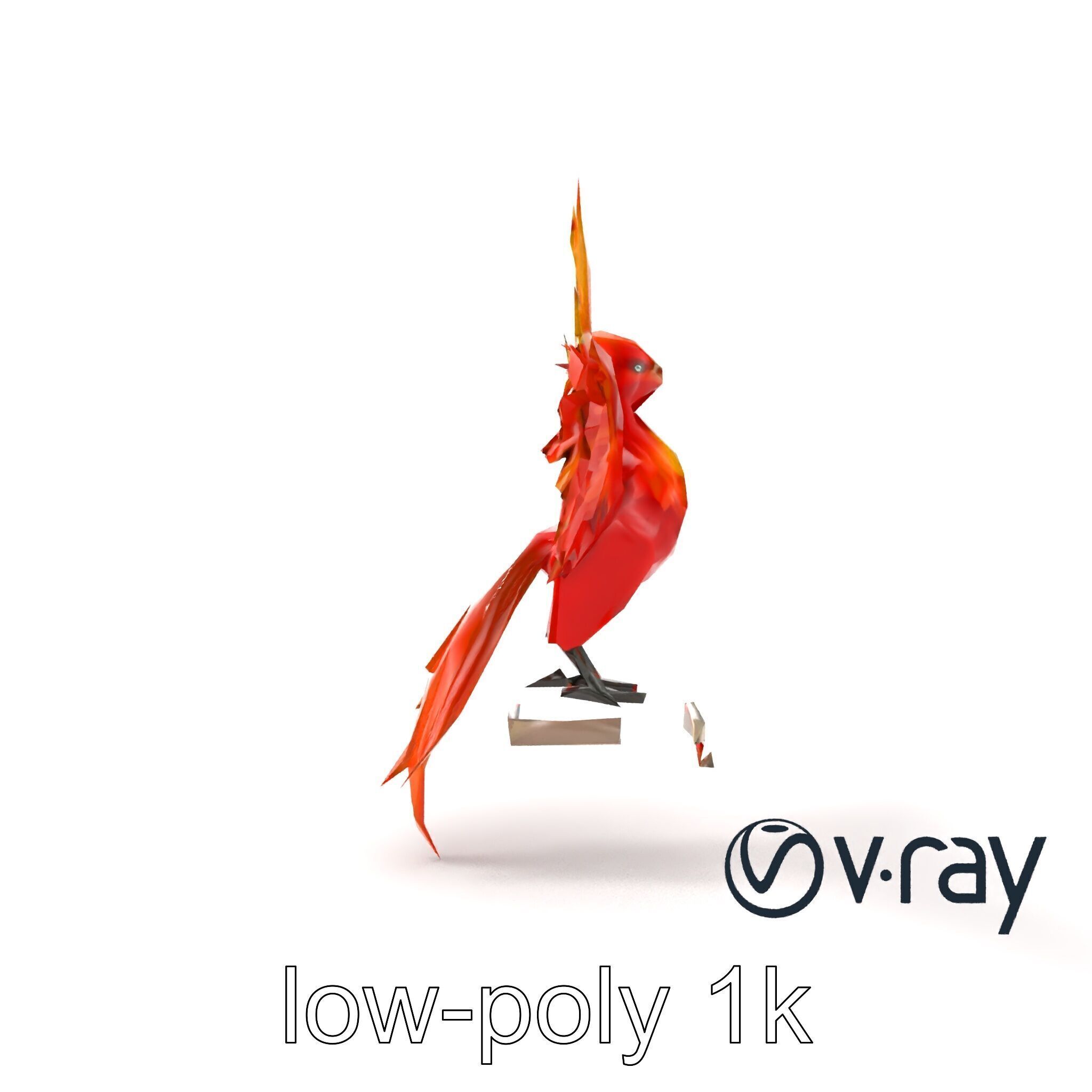Majestic Phoenix Sculpture model pack Low-poly 3D model_27