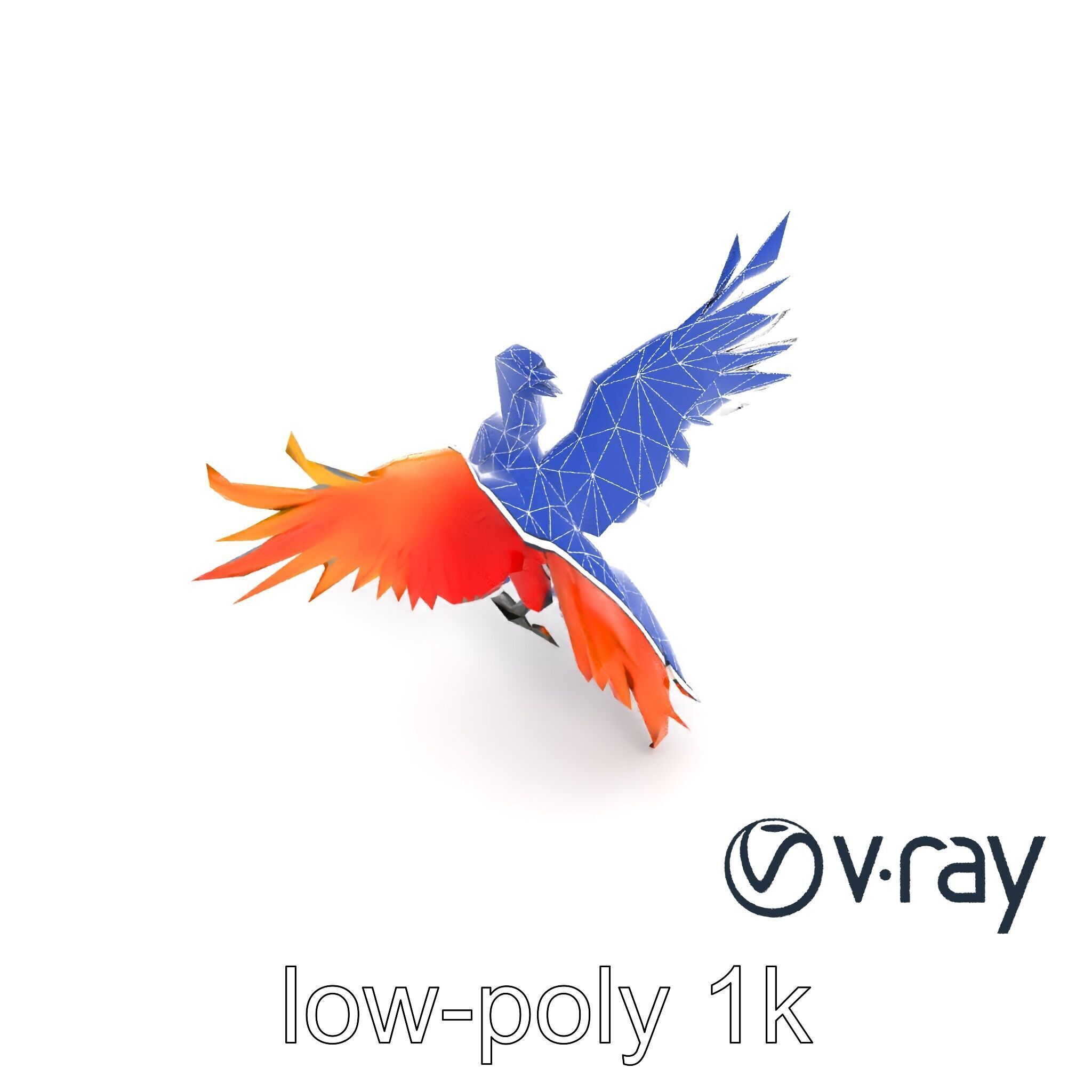 Majestic Phoenix Sculpture model pack Low-poly 3D model_29