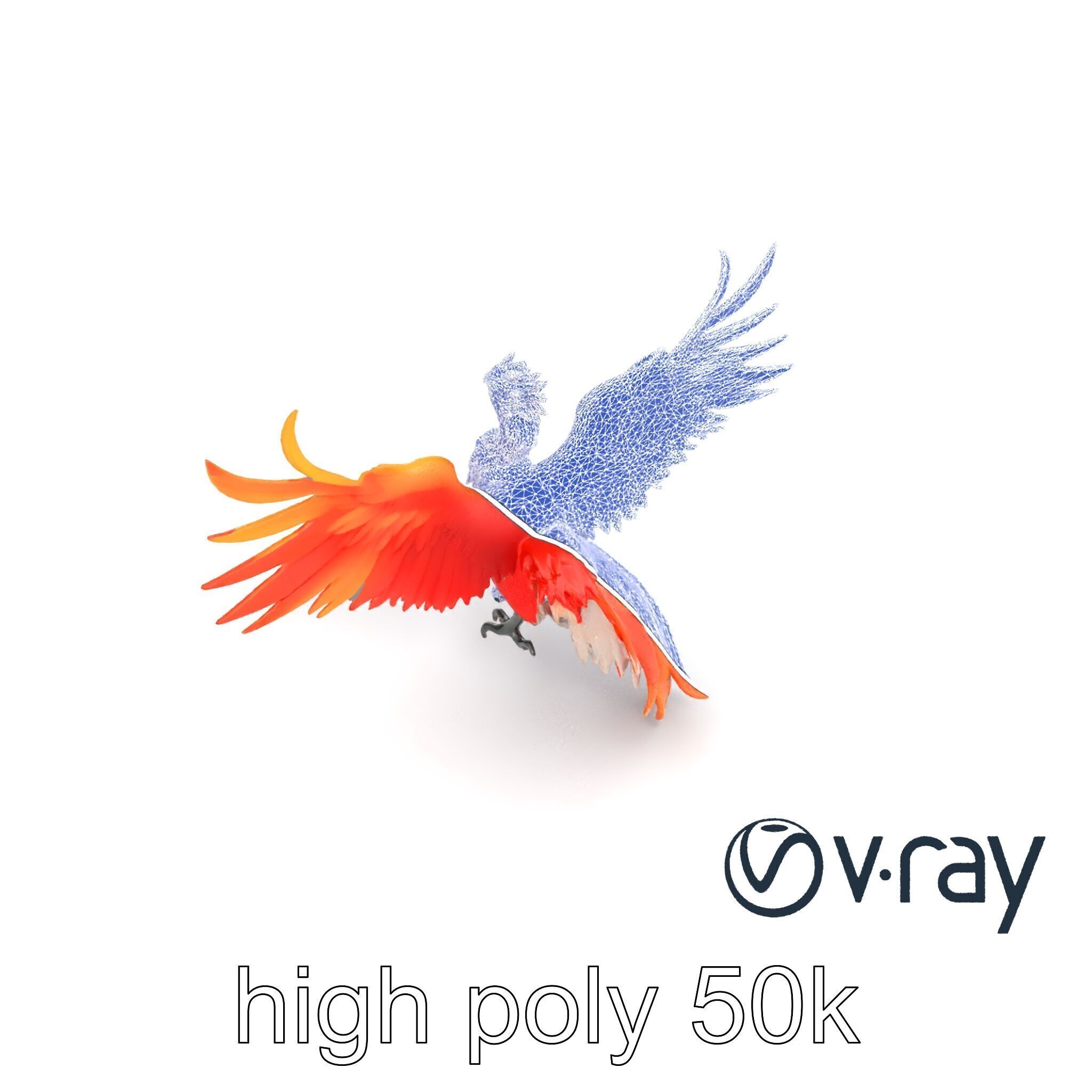Majestic Phoenix Sculpture model pack Low-poly 3D model_28