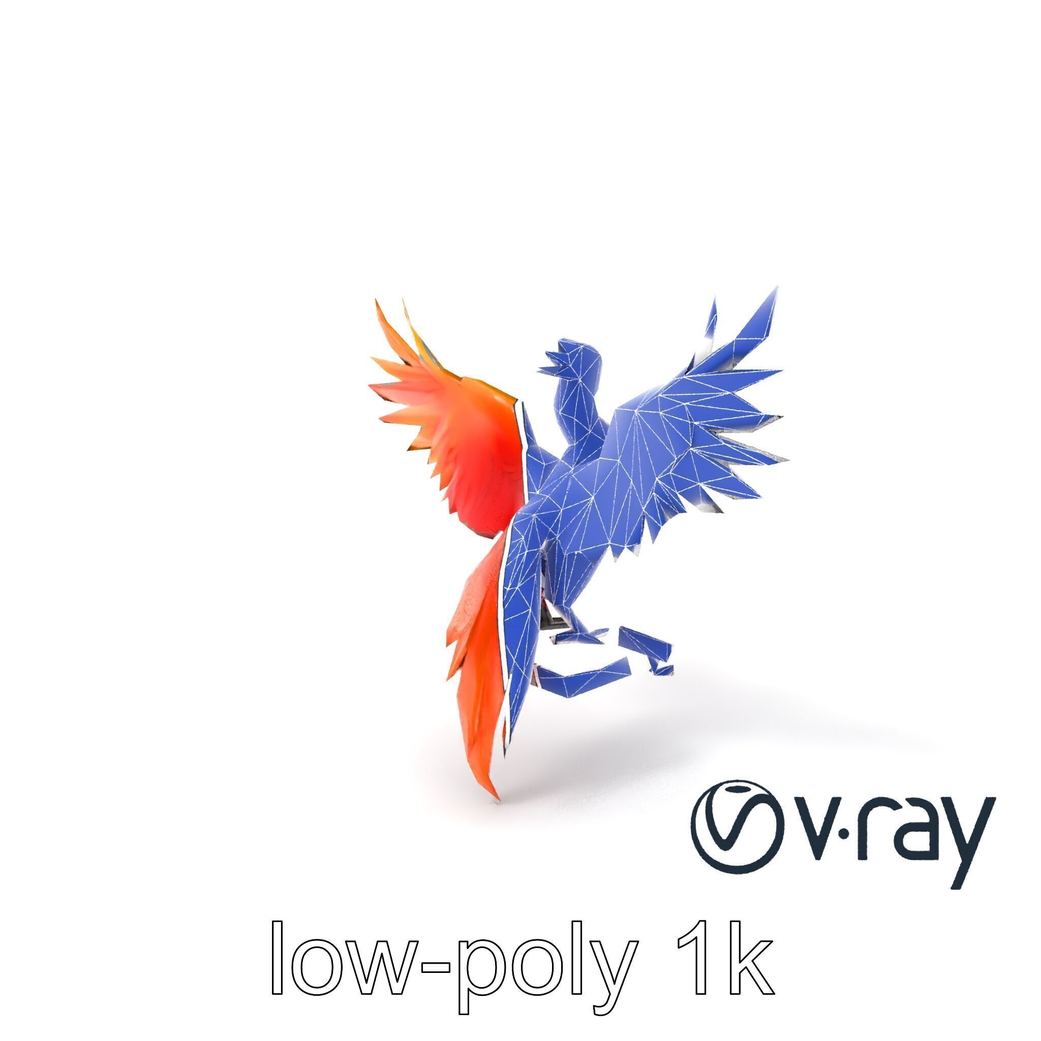 Majestic Phoenix Sculpture model pack Low-poly 3D model_21