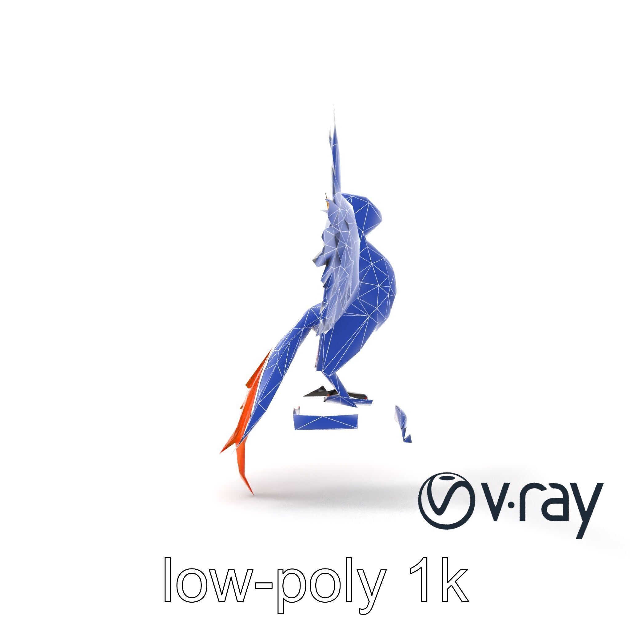 Majestic Phoenix Sculpture model pack Low-poly 3D model_11