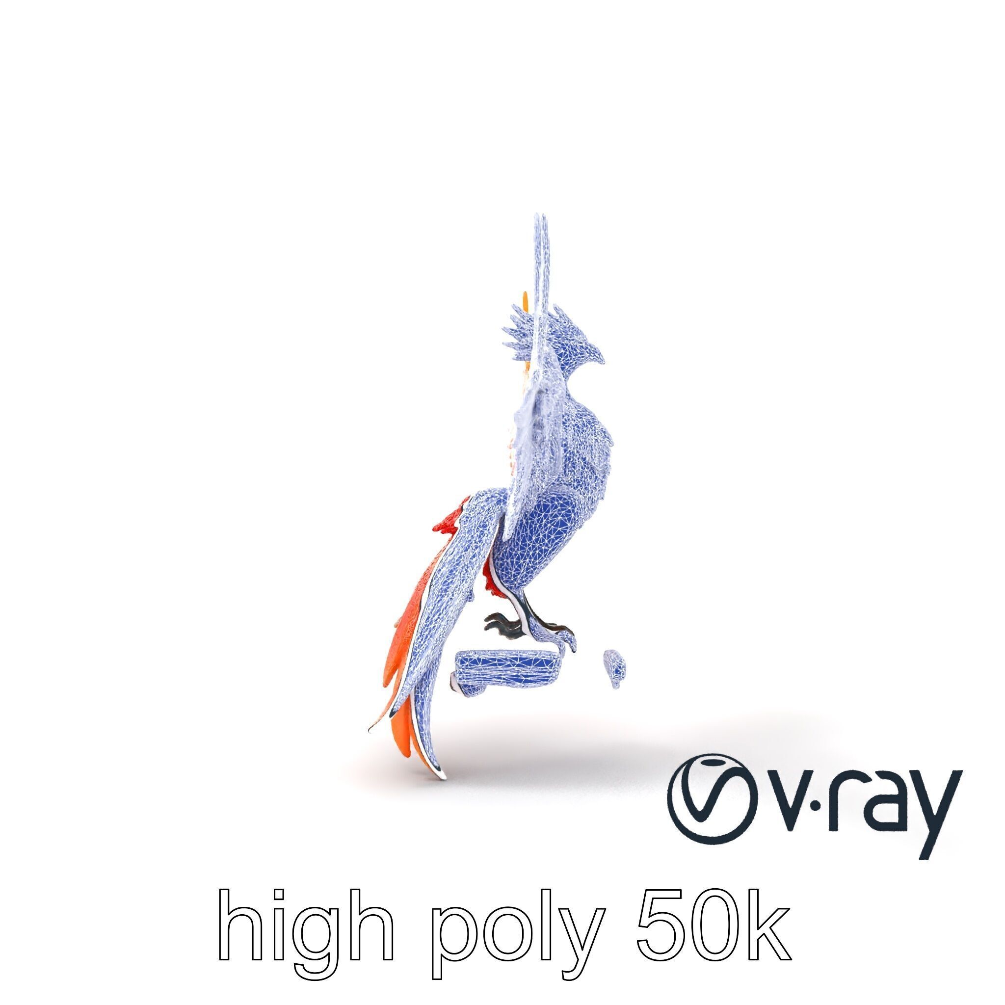 Majestic Phoenix Sculpture model pack Low-poly 3D model_20