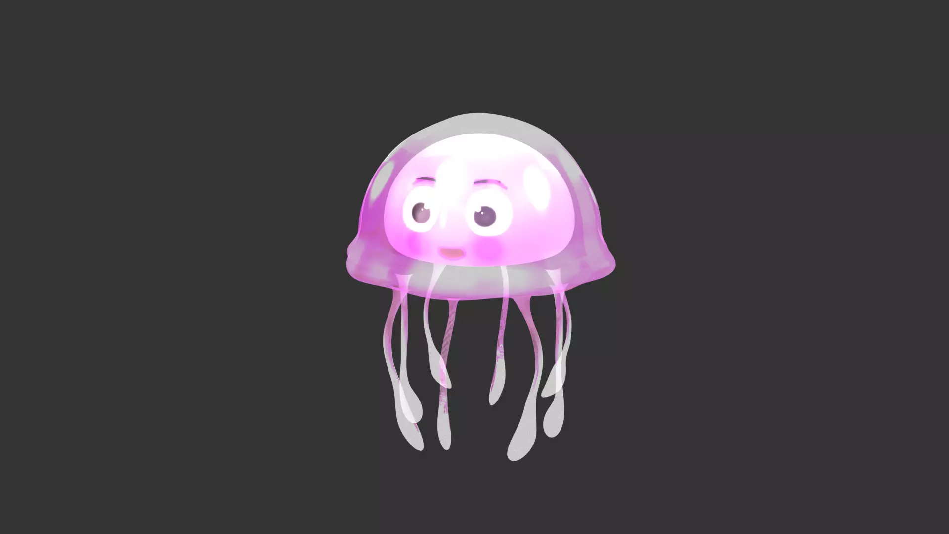Jellyfish 3D Model with Basic Rig Low-poly 3D model
