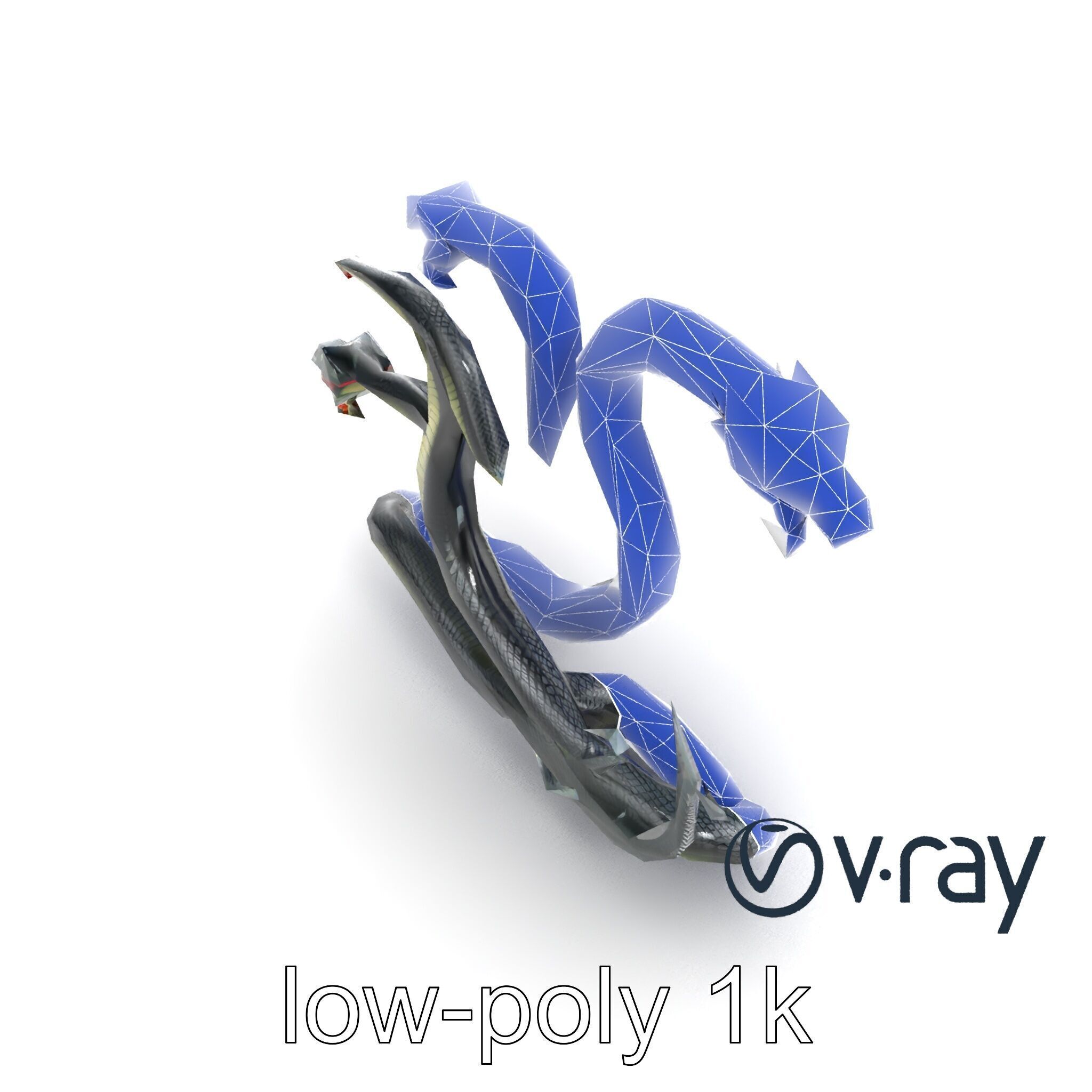 Gargantuan Hydra Serpent Heads model pack Low-poly 3D model_28