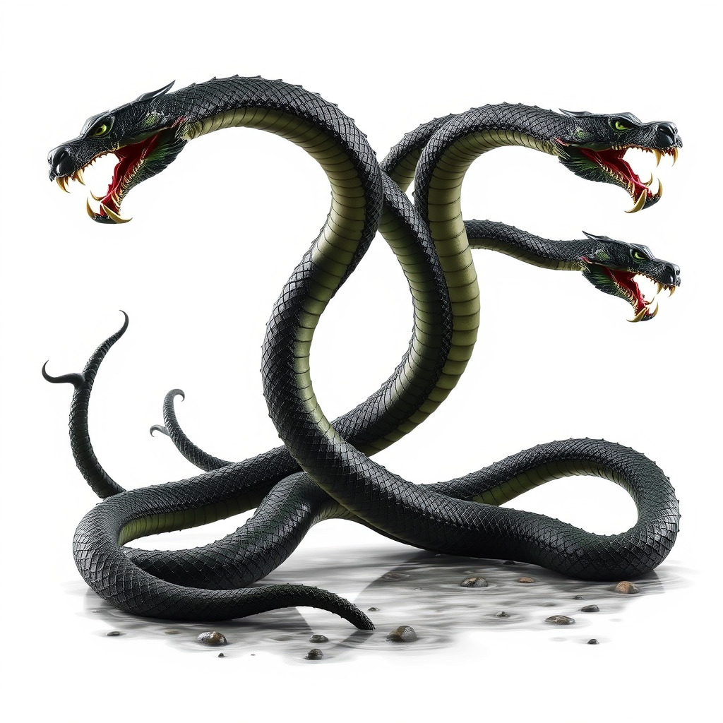 Gargantuan Hydra Serpent Heads model pack Low-poly 3D model_3