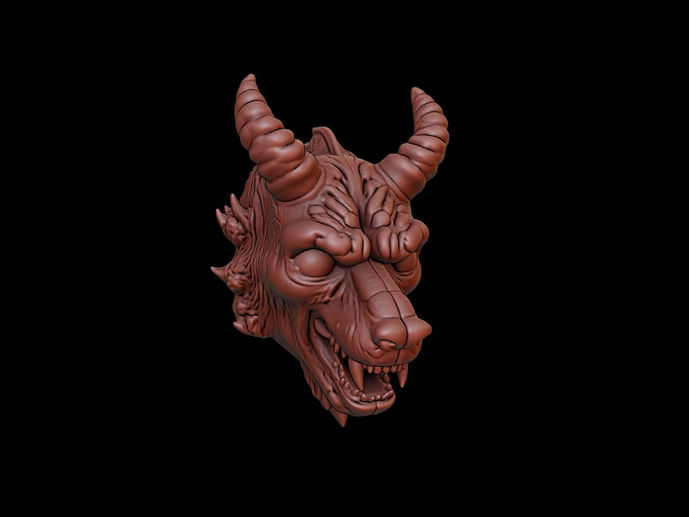 Hellhound Mask 3d Printing 3D print model_1