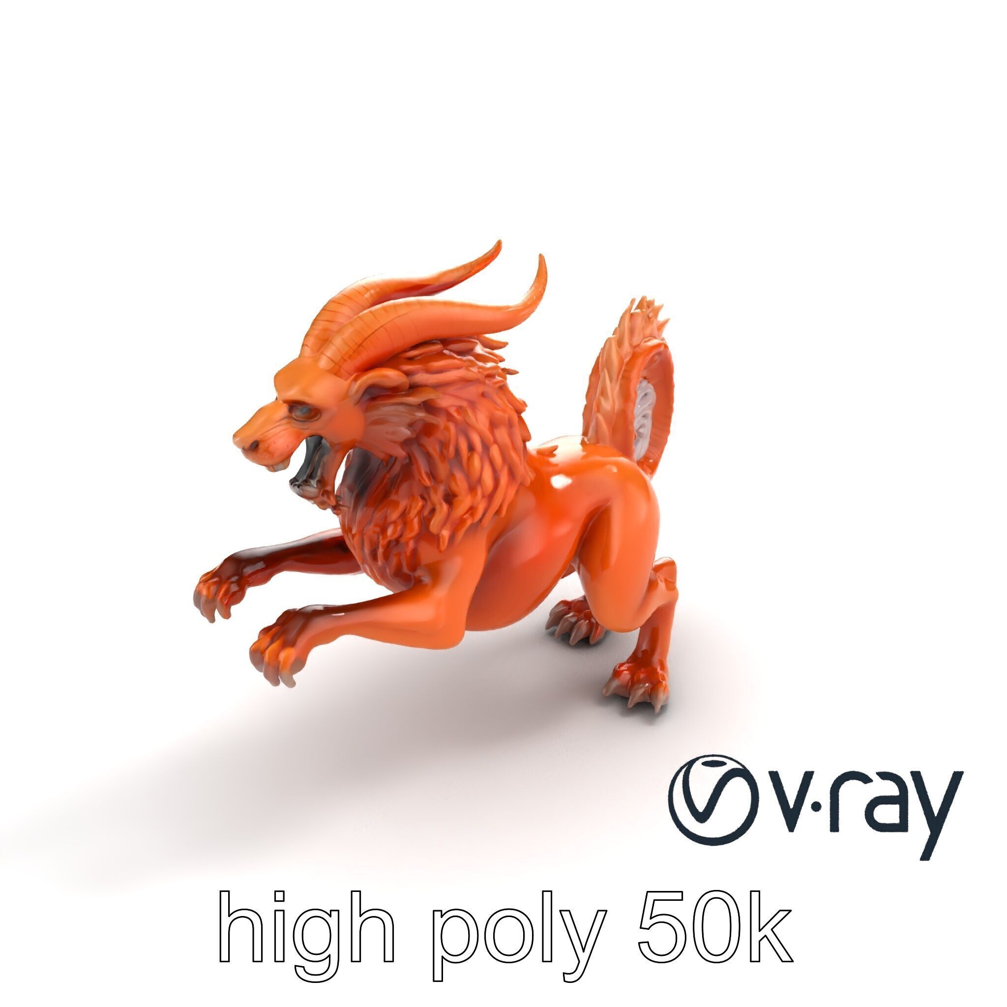 Chimera Mythological Creature model pack Low-poly 3D model_56