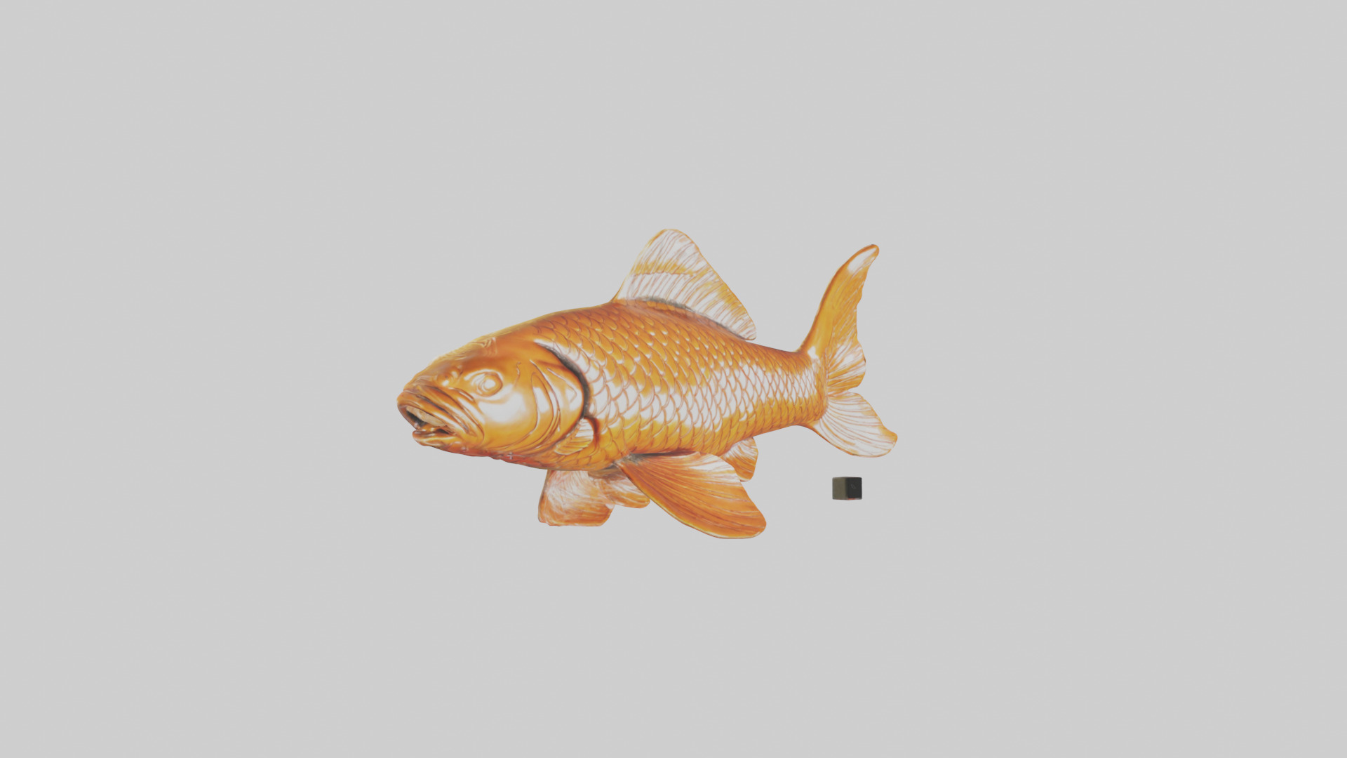 Carp statue model Low-poly 3D model_7