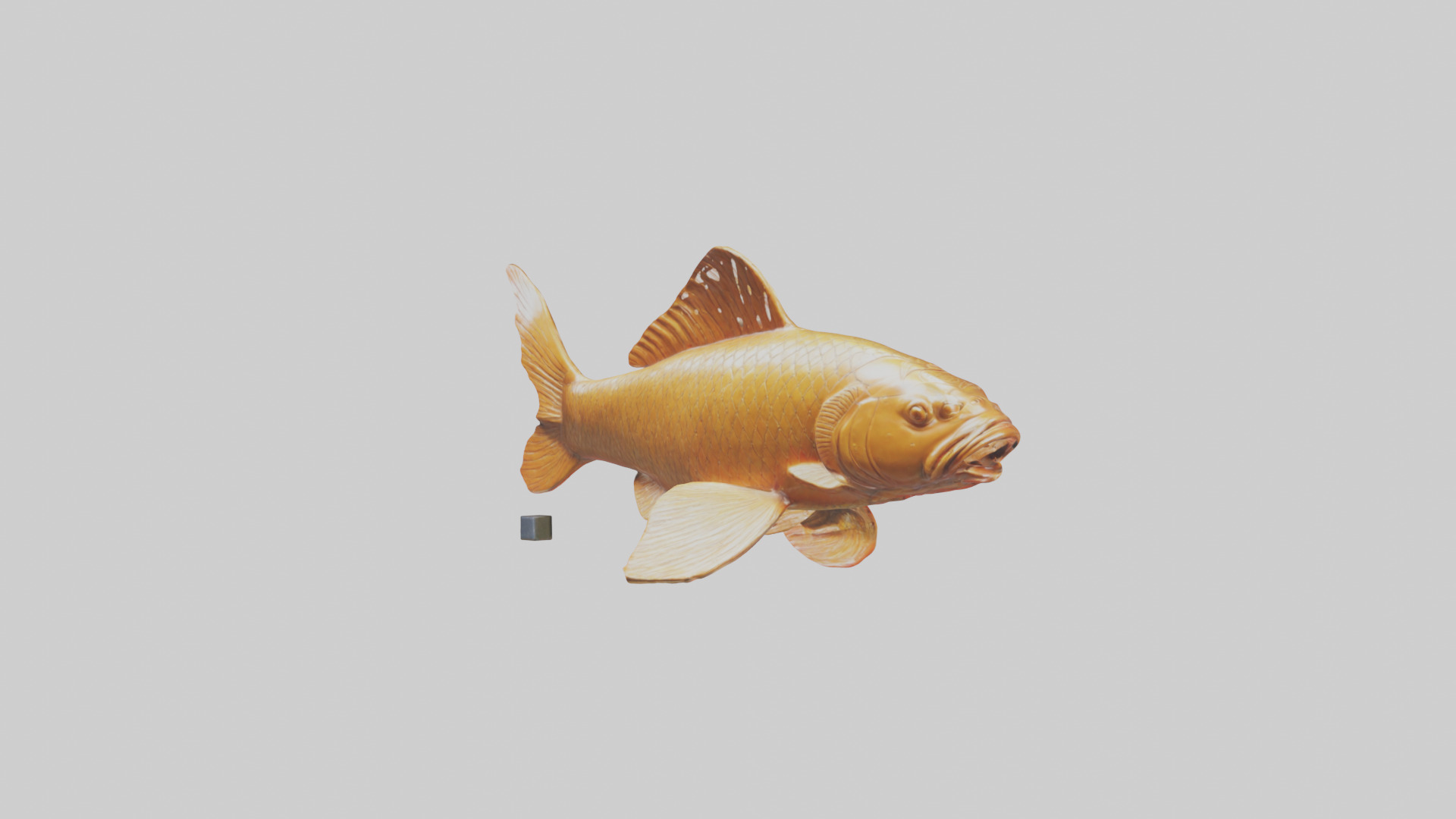 Carp statue model Low-poly 3D model_2