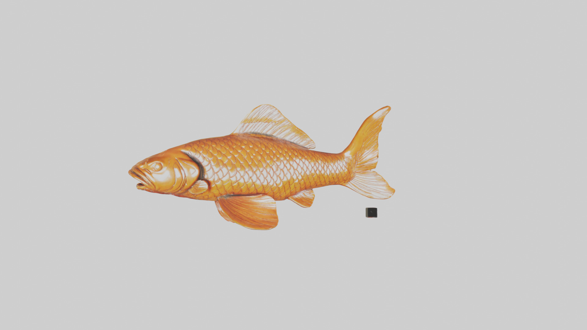 Carp statue model Low-poly 3D model_18