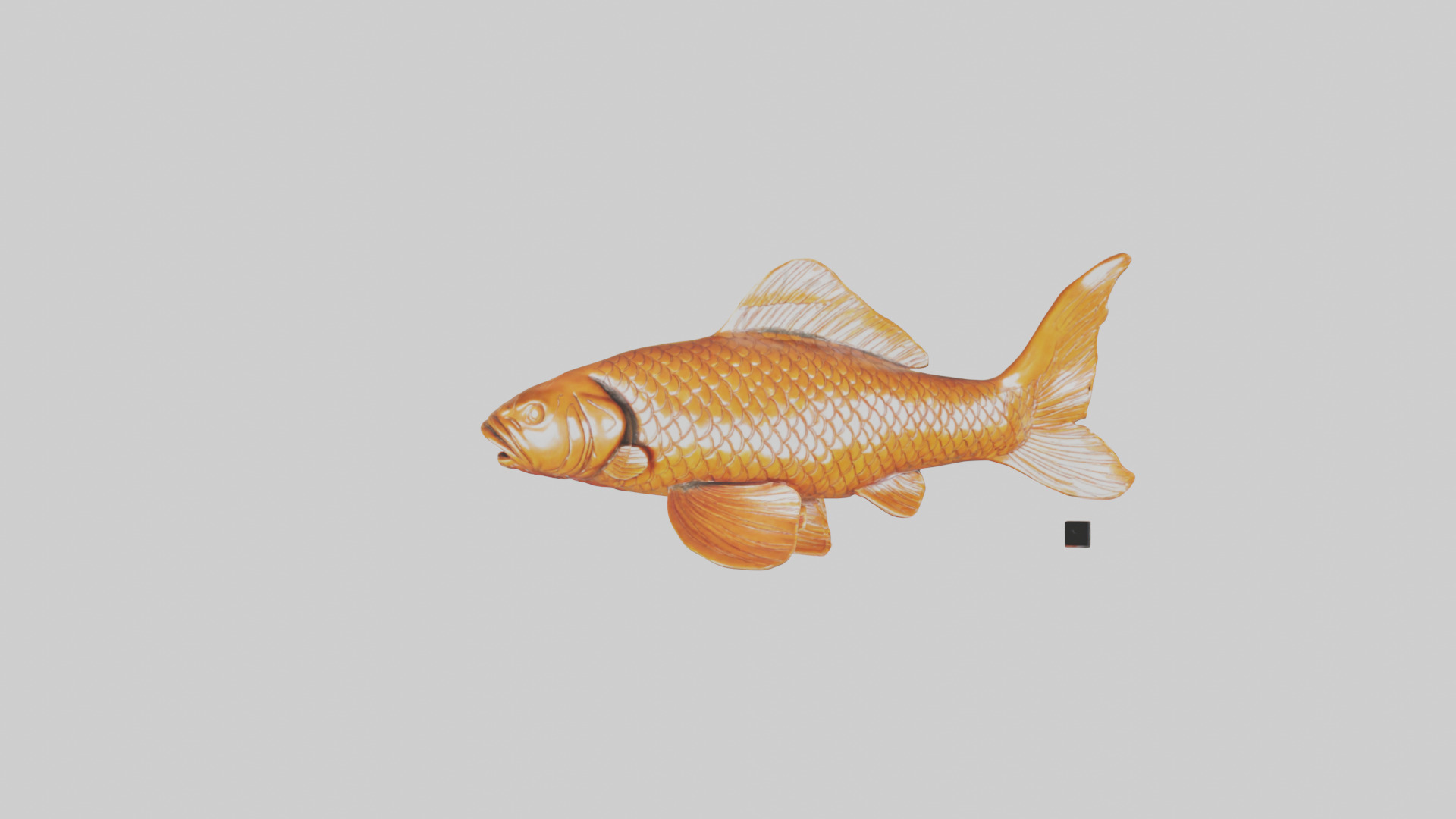 Carp statue model Low-poly 3D model_13
