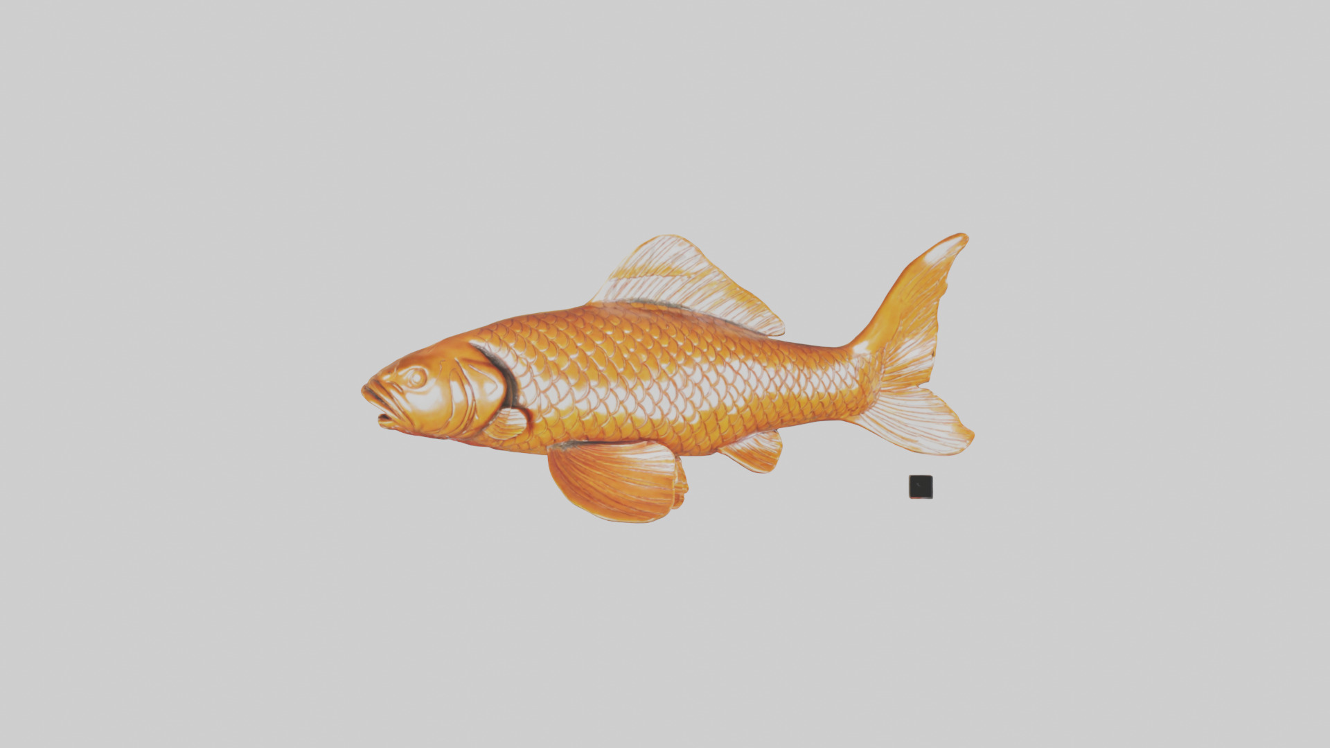 Carp statue model Low-poly 3D model_14