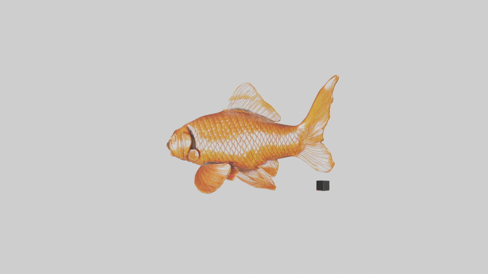 Carp statue model Low-poly 3D model_11