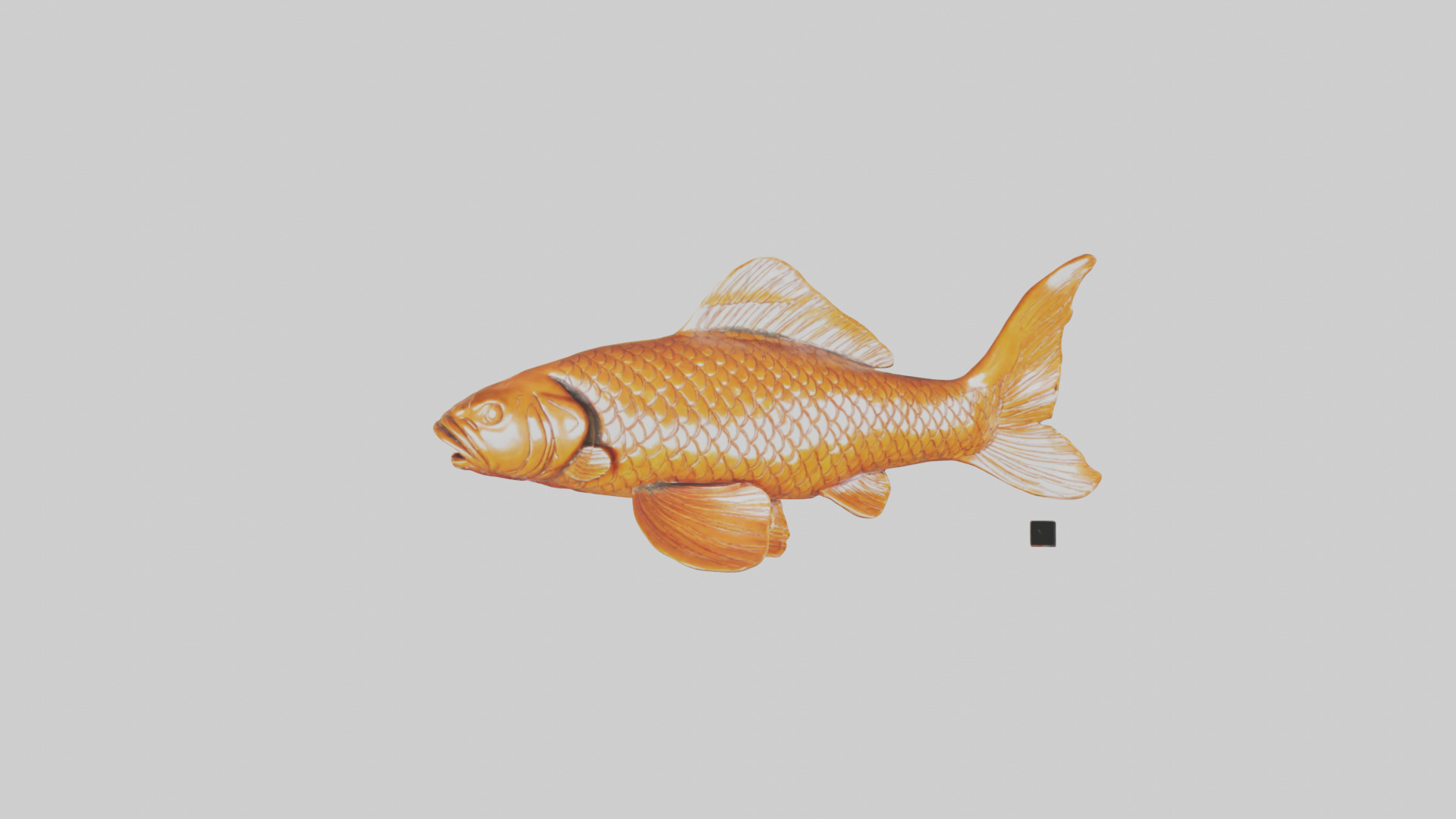 Carp statue model Low-poly 3D model_12