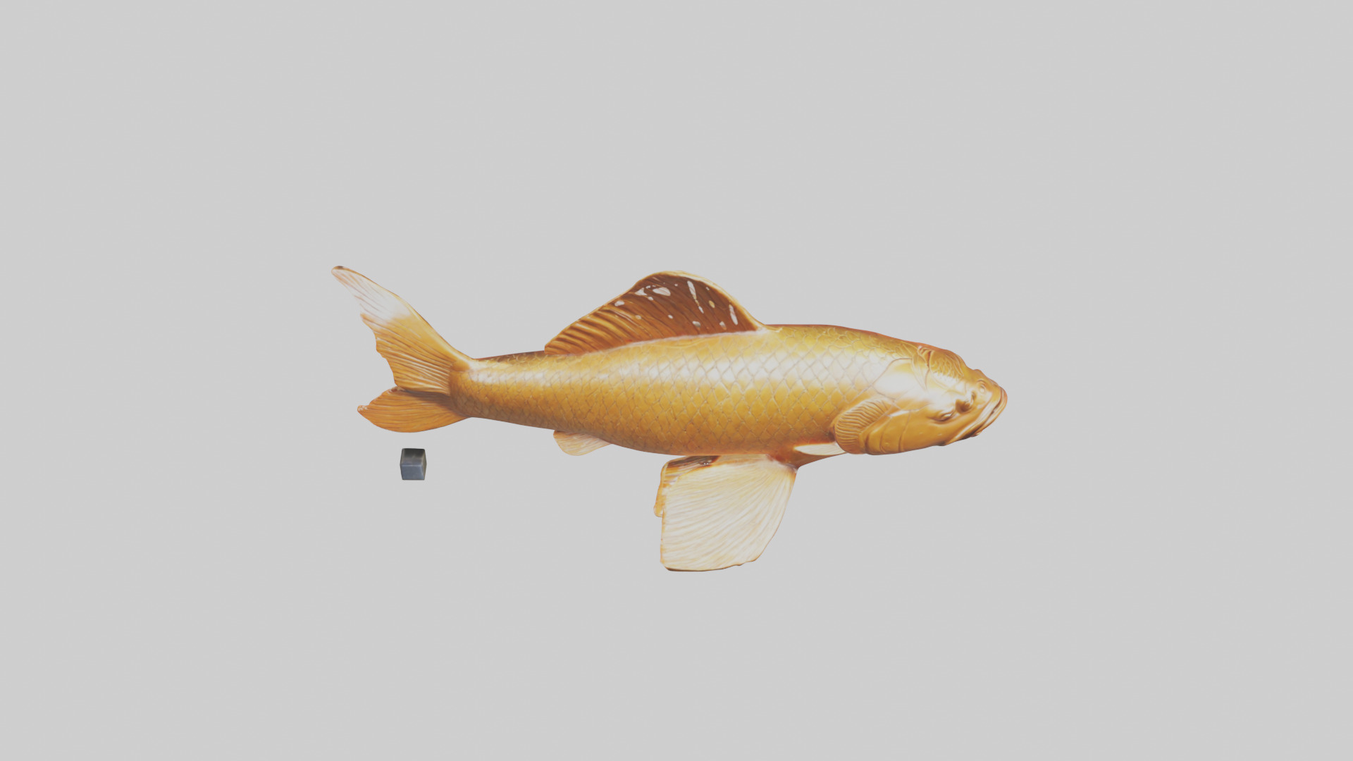 Carp statue model Low-poly 3D model_25