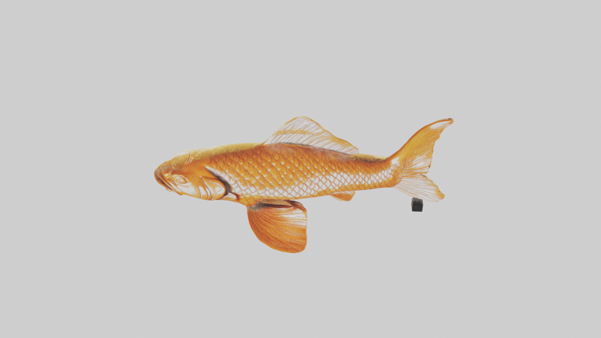 Carp statue model Low-poly 3D model_26
