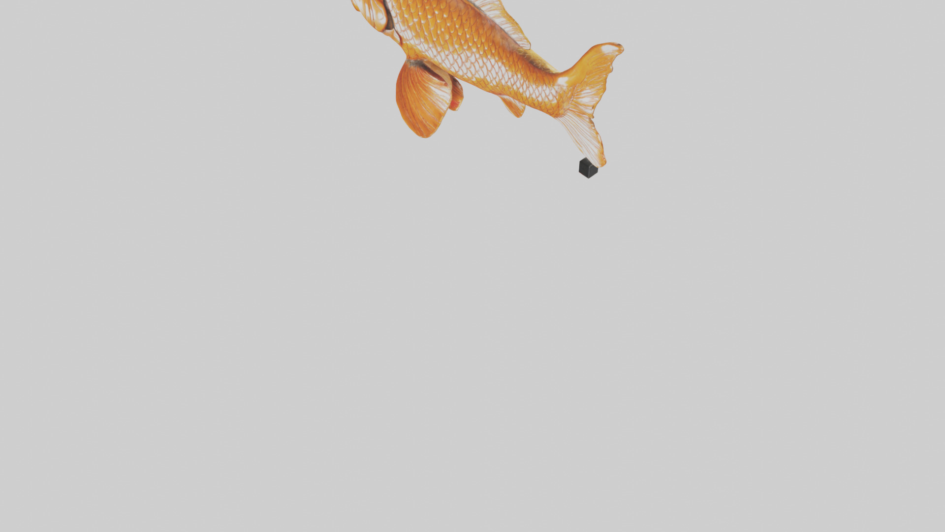 Carp statue model Low-poly 3D model_5