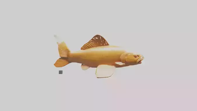 Carp statue model Low-poly 3D model