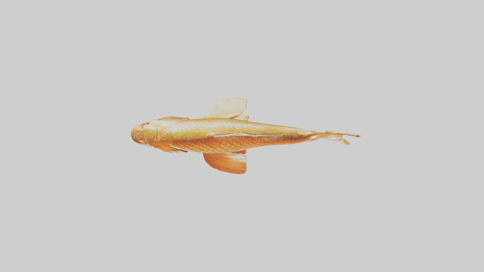Carp statue model Low-poly 3D model_24