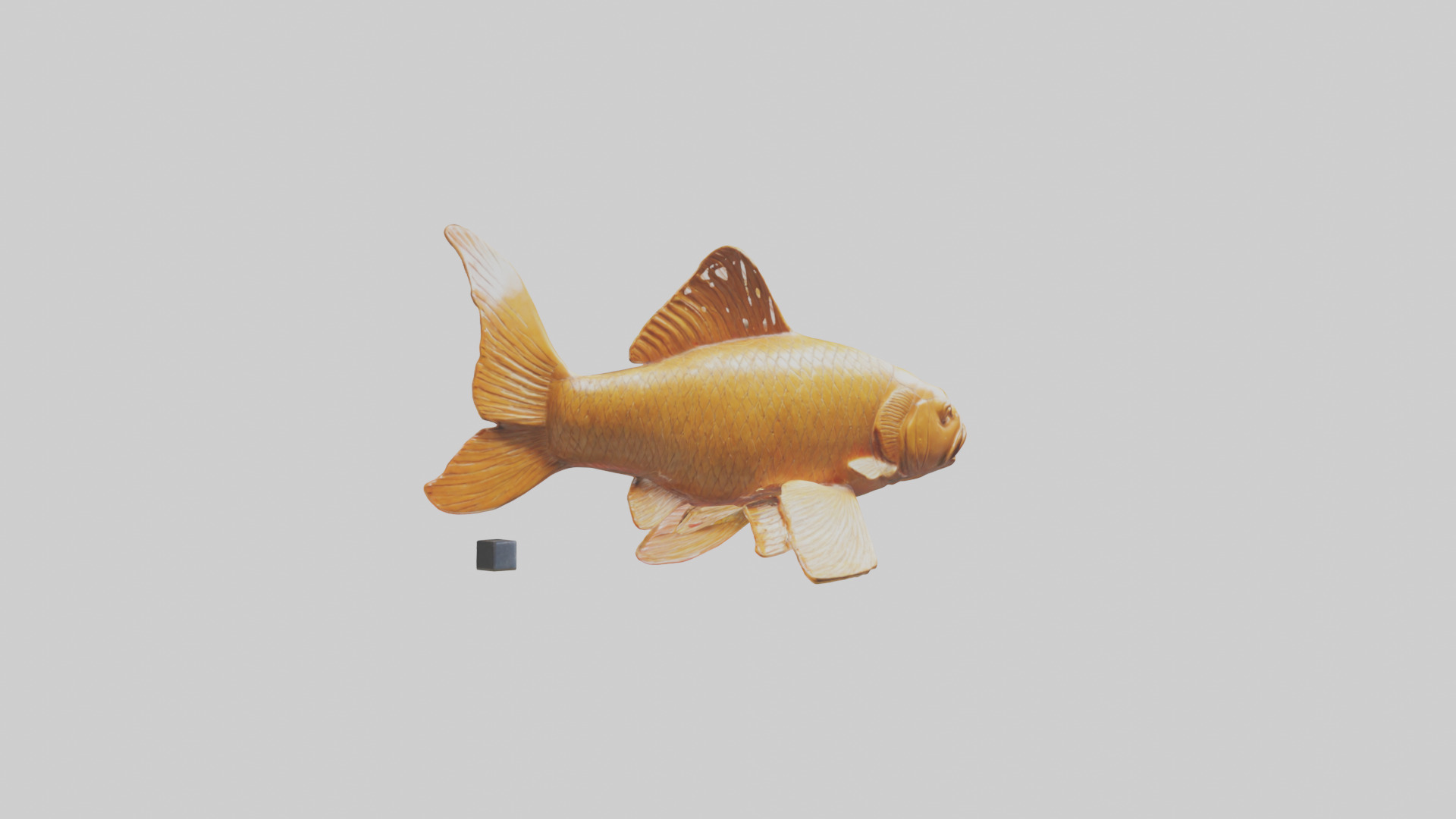Carp statue model Low-poly 3D model_1