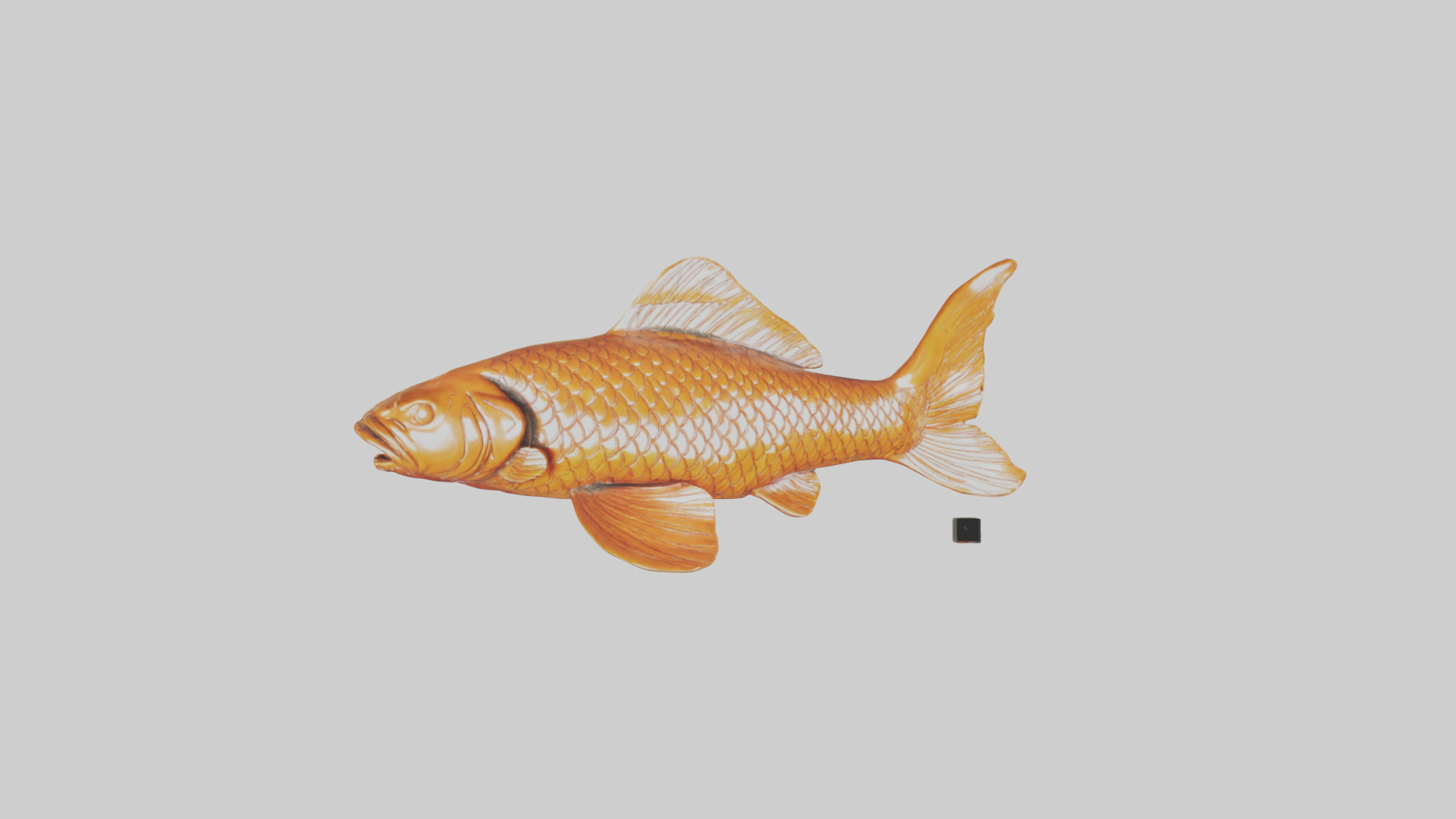 Carp statue model Low-poly 3D model_17