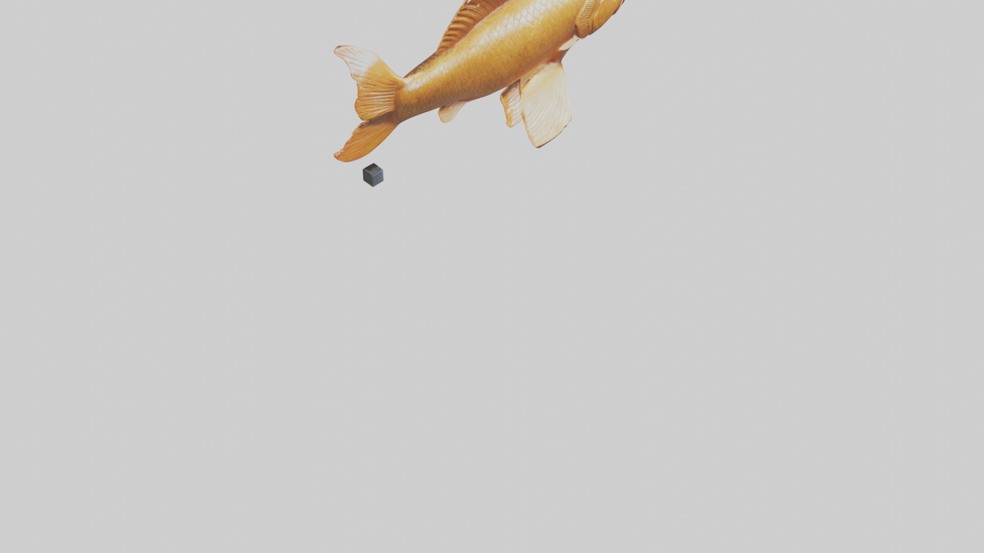 Carp statue model Low-poly 3D model_3