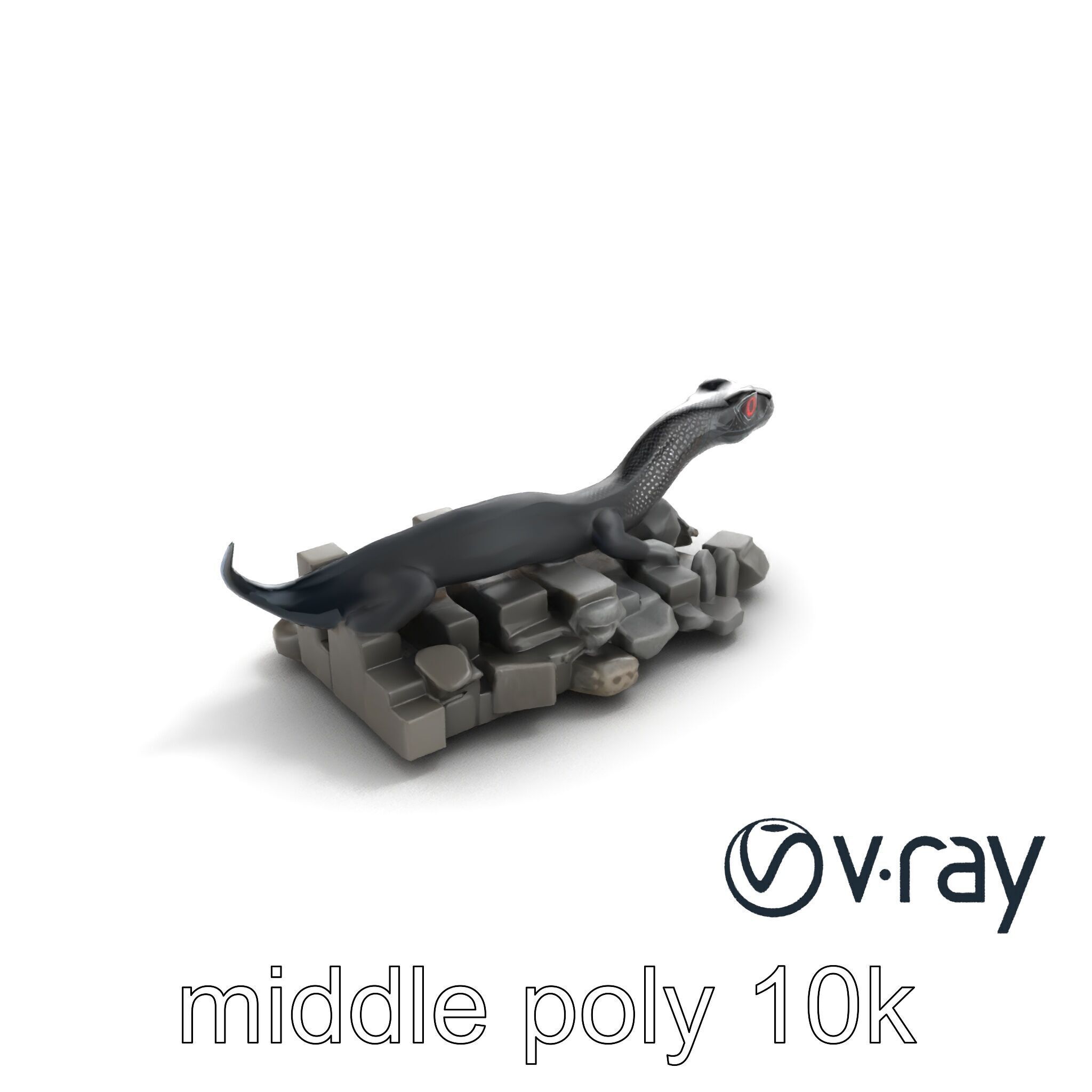 Shadowy Basilisk Creature Model Pack Low-poly 3D model_7