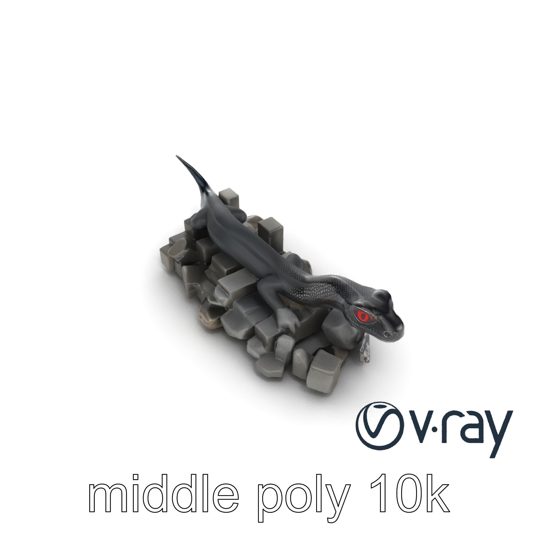 Shadowy Basilisk Creature Model Pack Low-poly 3D model_10