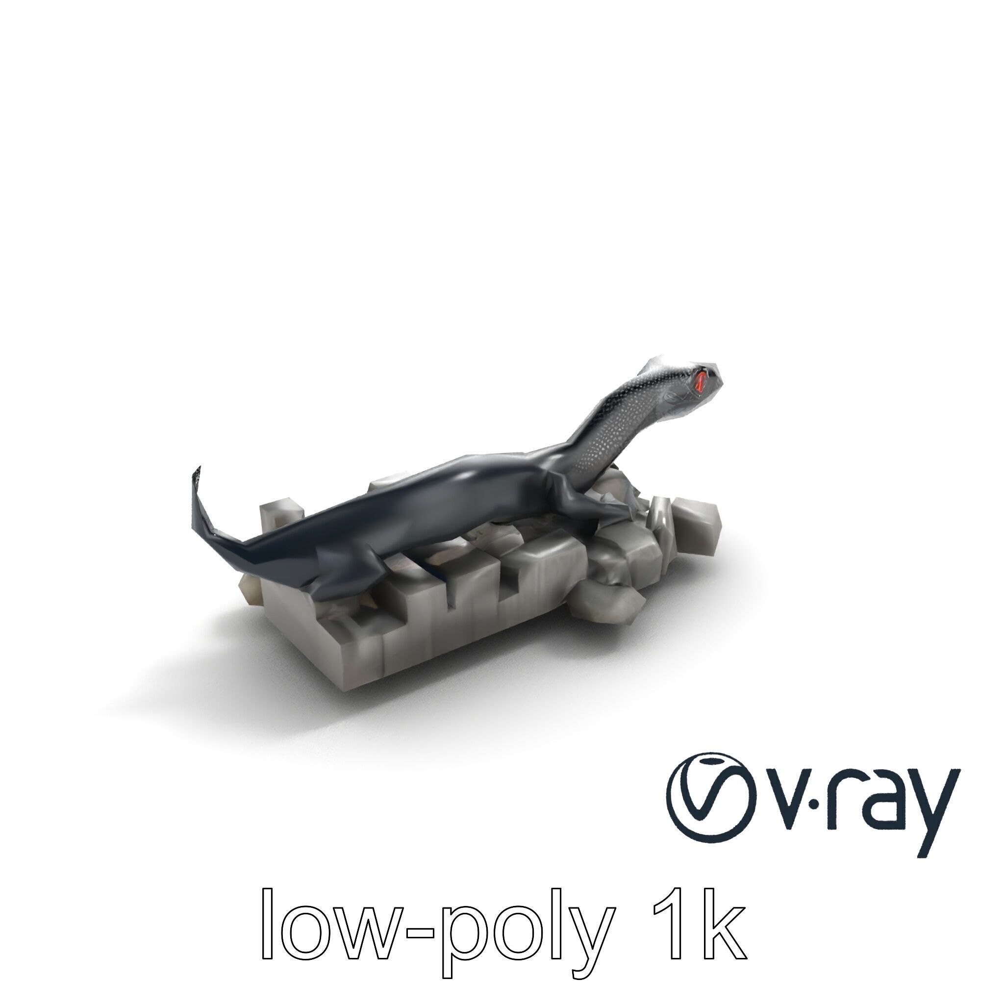 Shadowy Basilisk Creature Model Pack Low-poly 3D model_8