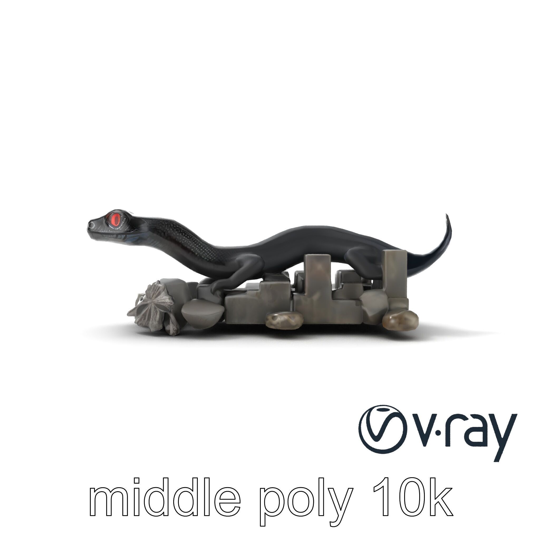 Shadowy Basilisk Creature Model Pack Low-poly 3D model_17