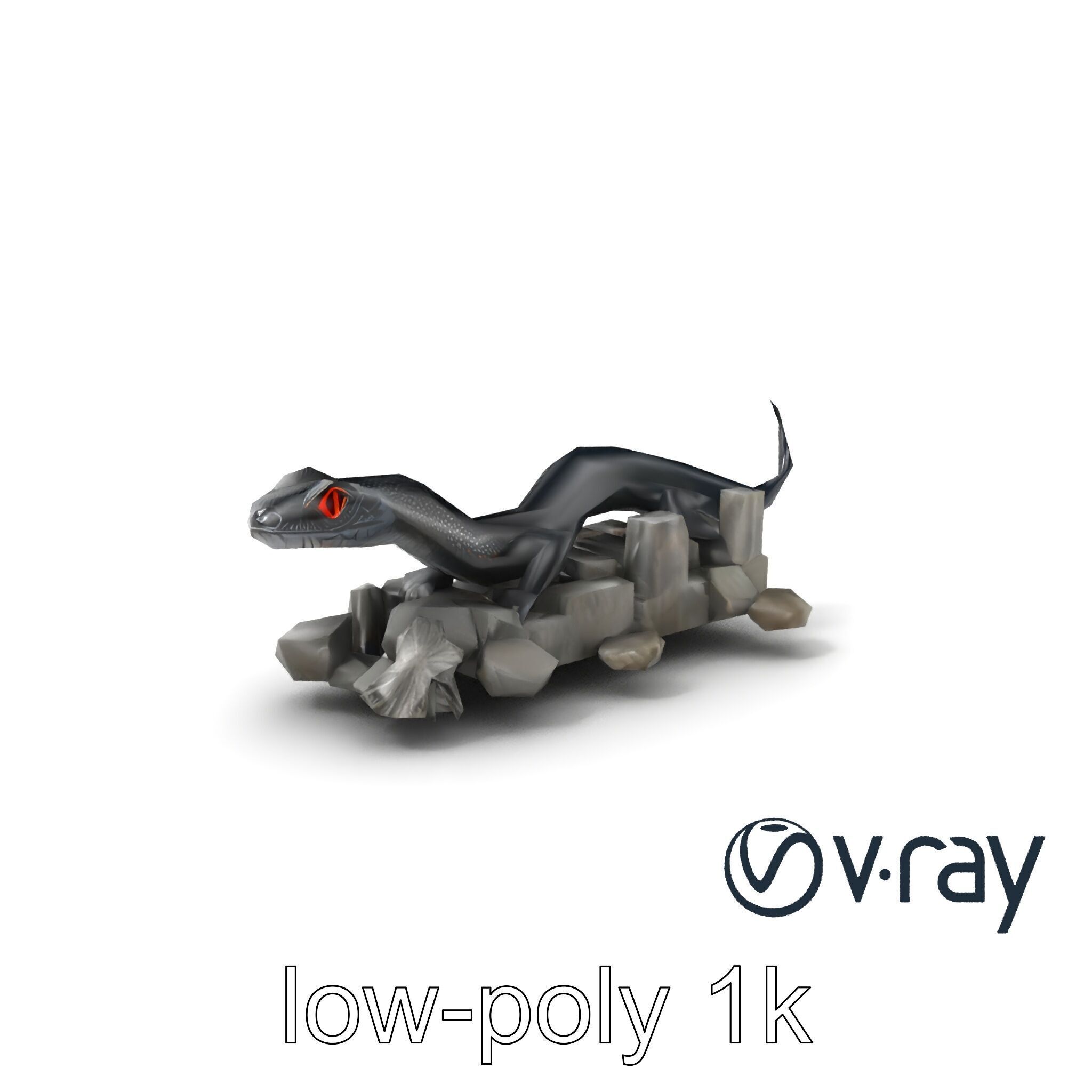 Shadowy Basilisk Creature Model Pack Low-poly 3D model_2